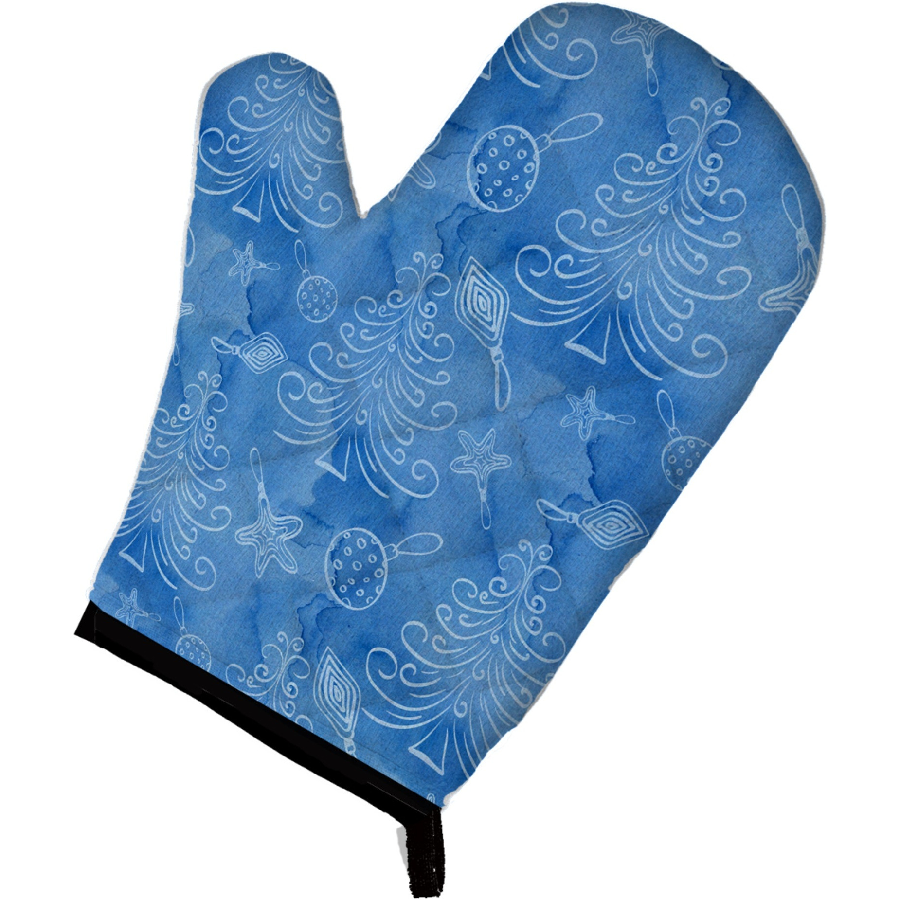 &quotCaroline's Treasures Watercolor Christmas Trees and Ornaments Decorated Oven Mitt, 12"" x 8.5"", Multicolor"