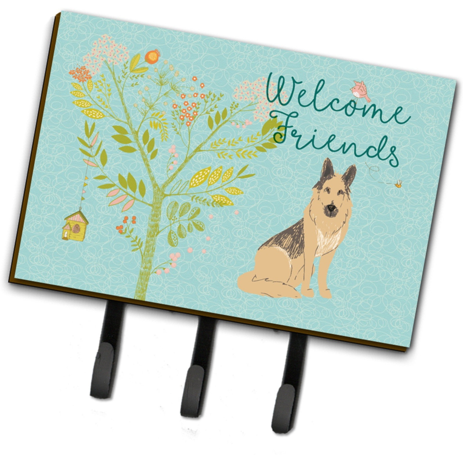 &quotCaroline's Treasures Welcome Friends German Shepherd Wall Hook, Triple"