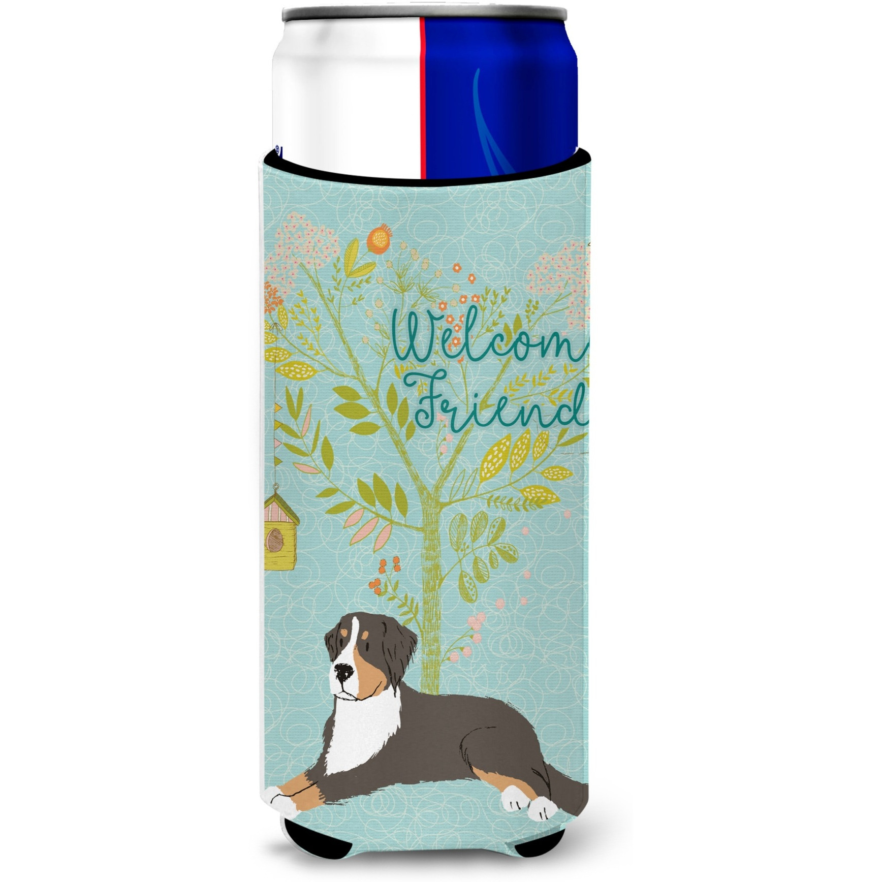 &quotCaroline's Treasures Welcome Friends Bernese Mountain Dog Decorative Can Hugger, Multicolor"