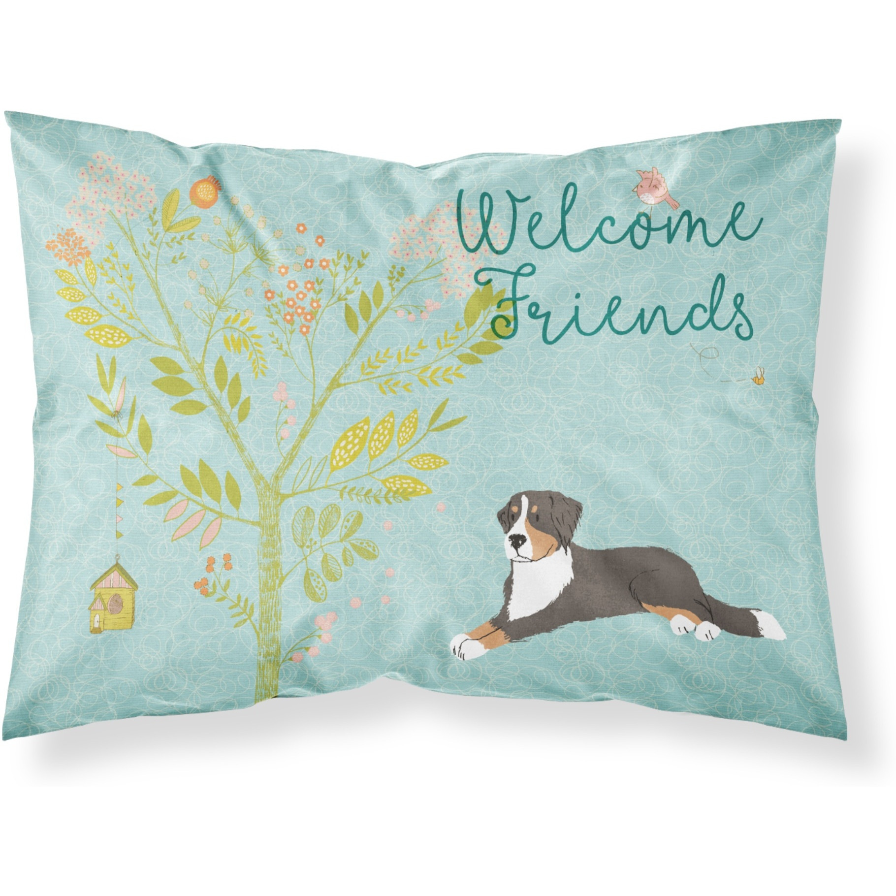 &quotCaroline's Treasures Welcome Friends Bernese Mountain Dog Pillowcase, Standard, Multicolor"