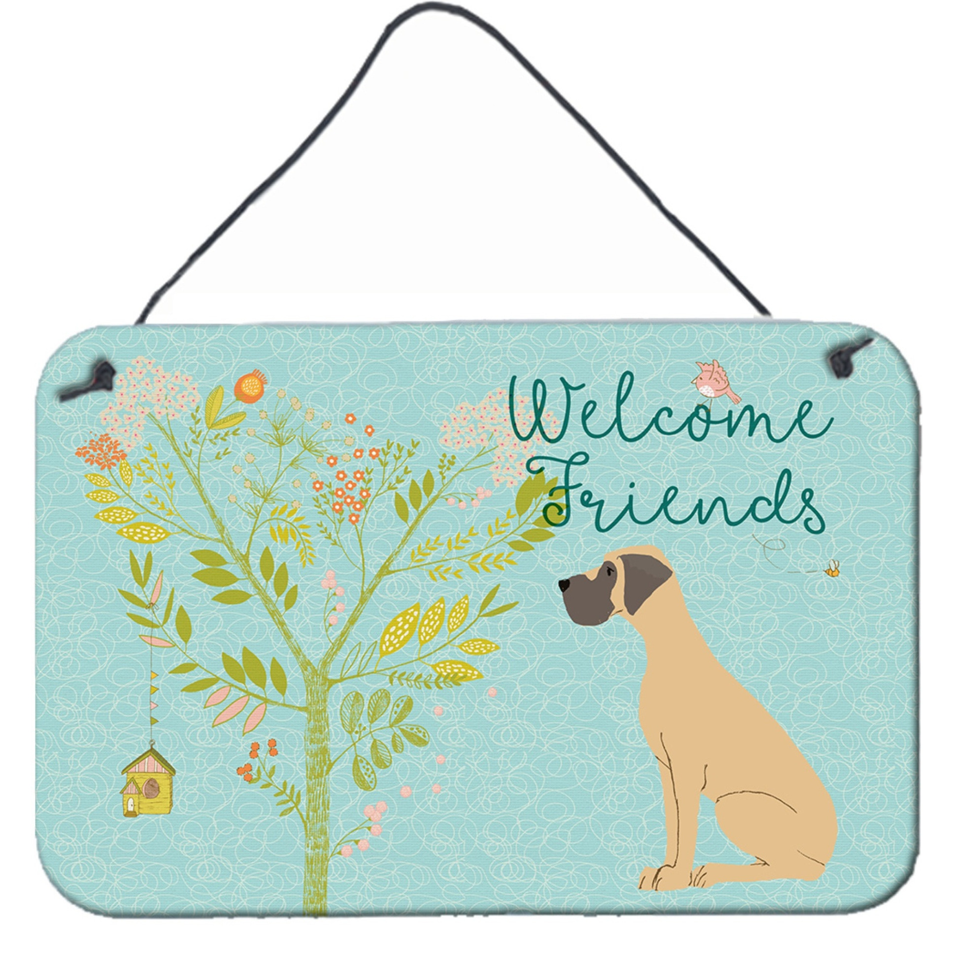 &quotCaroline's Treasures Friends Ears Welcome Fawn Dane Natural Metal Print, 8hx12w, Multicolor"
