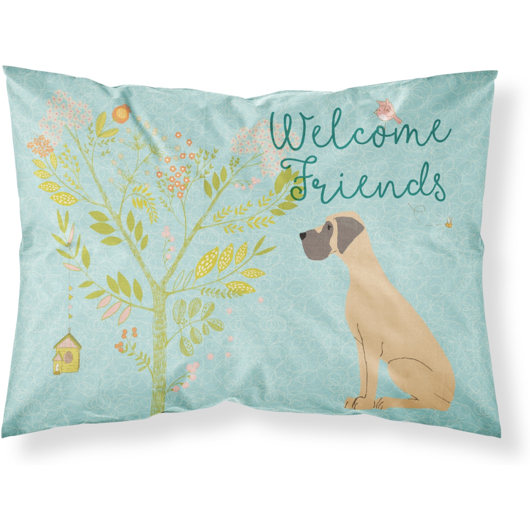 &quotCaroline's Treasures Welcome Friends Ears Fawn Dane Natural Pillowcase, Standard"
