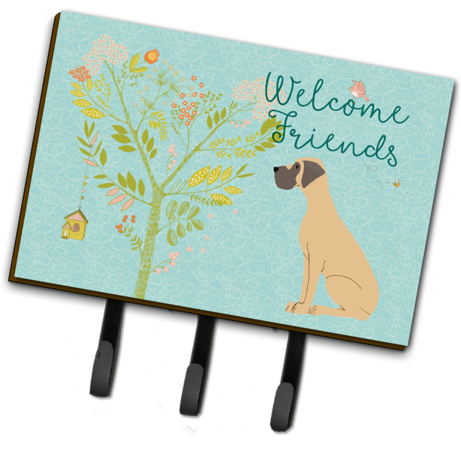 &quotCaroline's Treasures Welcome Friends Fawn Dane Natural Ears Wall Hook, Triple"