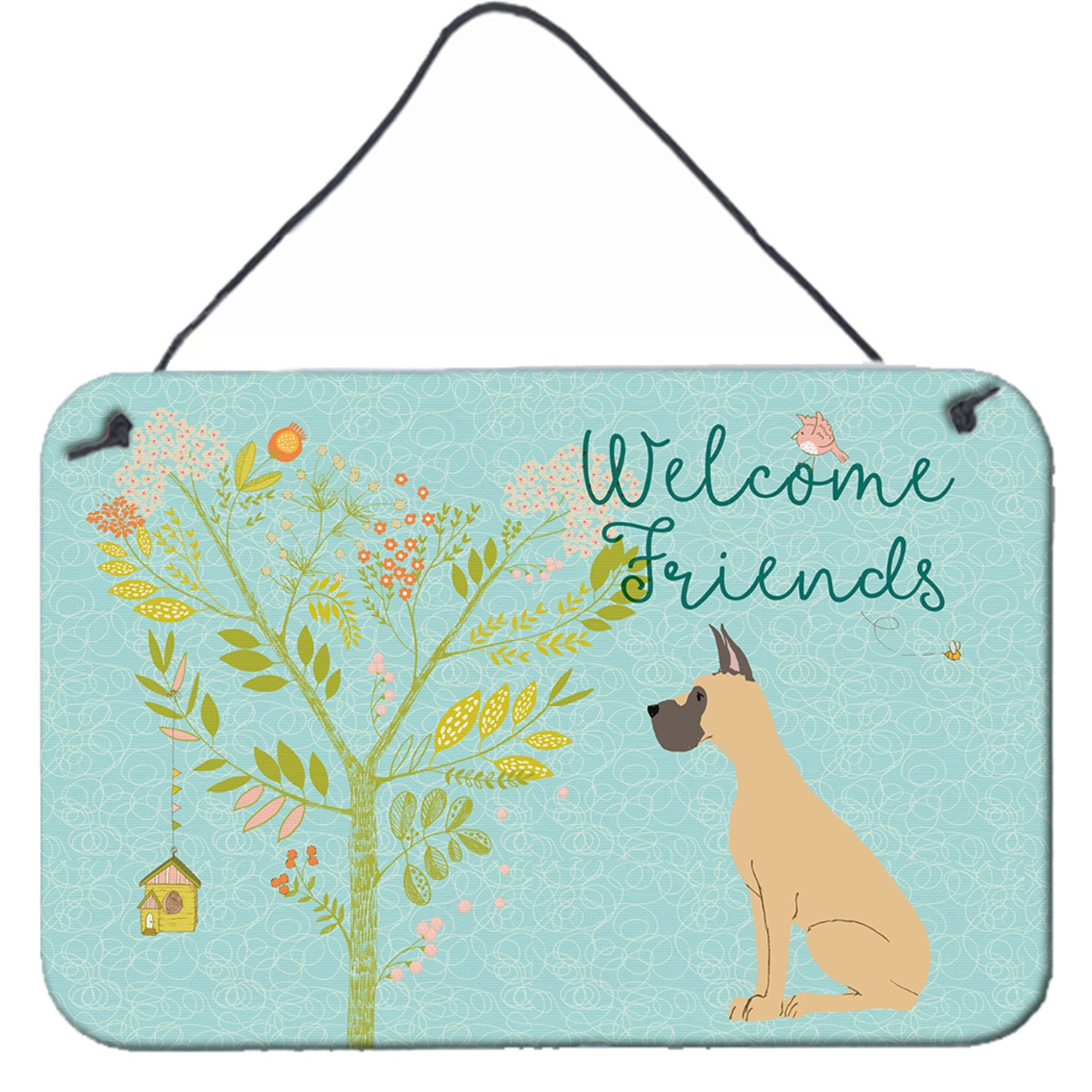 &quotCaroline's Treasures Friends Ears Welcome Fawn Dane Cropped Metal Print, 8hx12w, Multicolor"