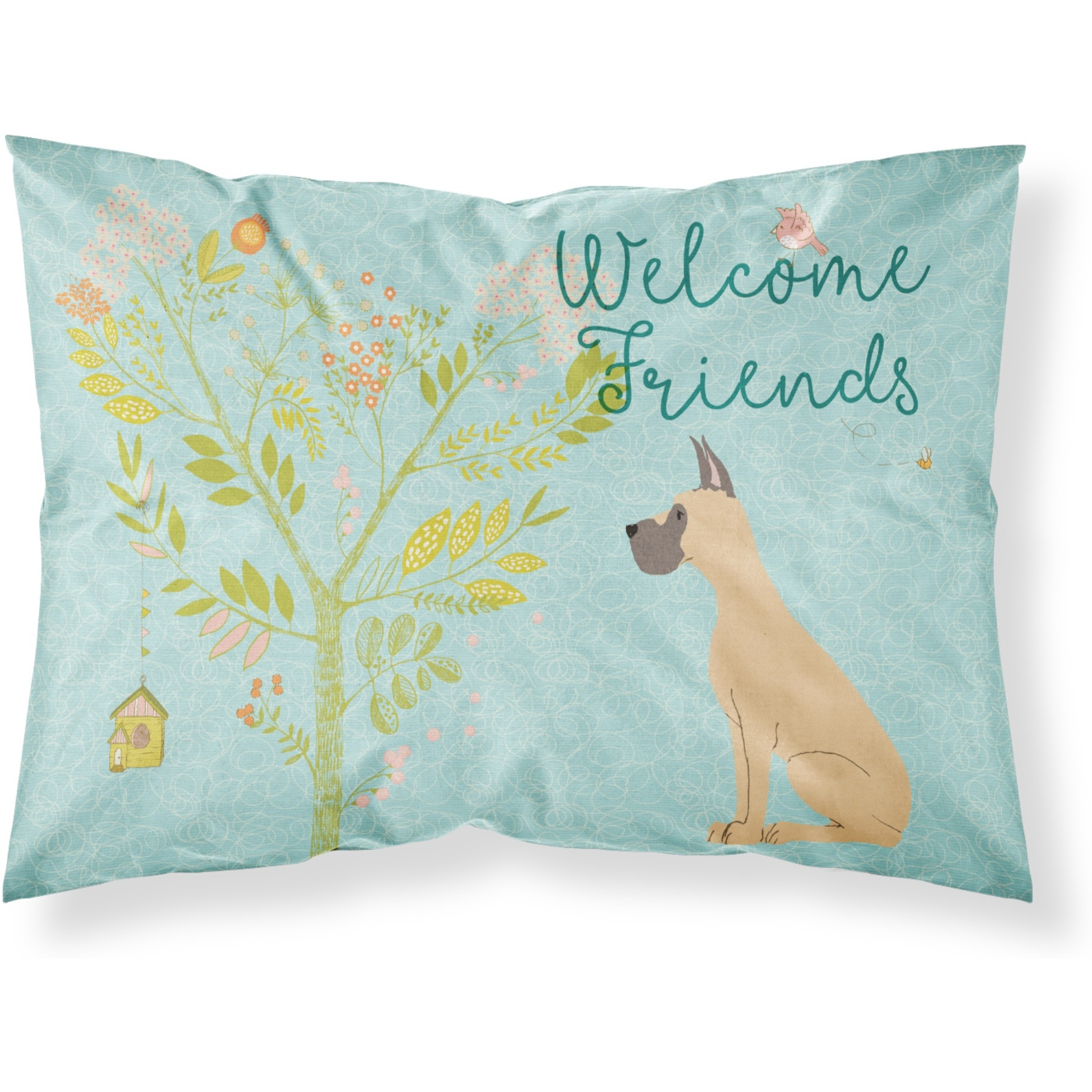 &quotCaroline's Treasures Welcome Friends Ears Fawn Dane Cropped Pillowcase, Standard"