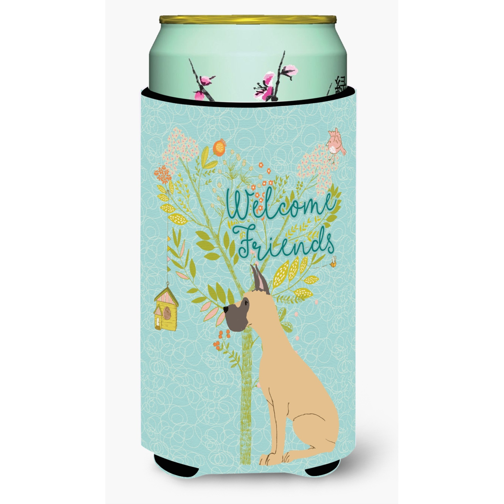 &quotCaroline's Treasures Welcome Friends Fawn Dane Cropped Ears Decorative Can Hugger, Tall Boy, Multicolor"