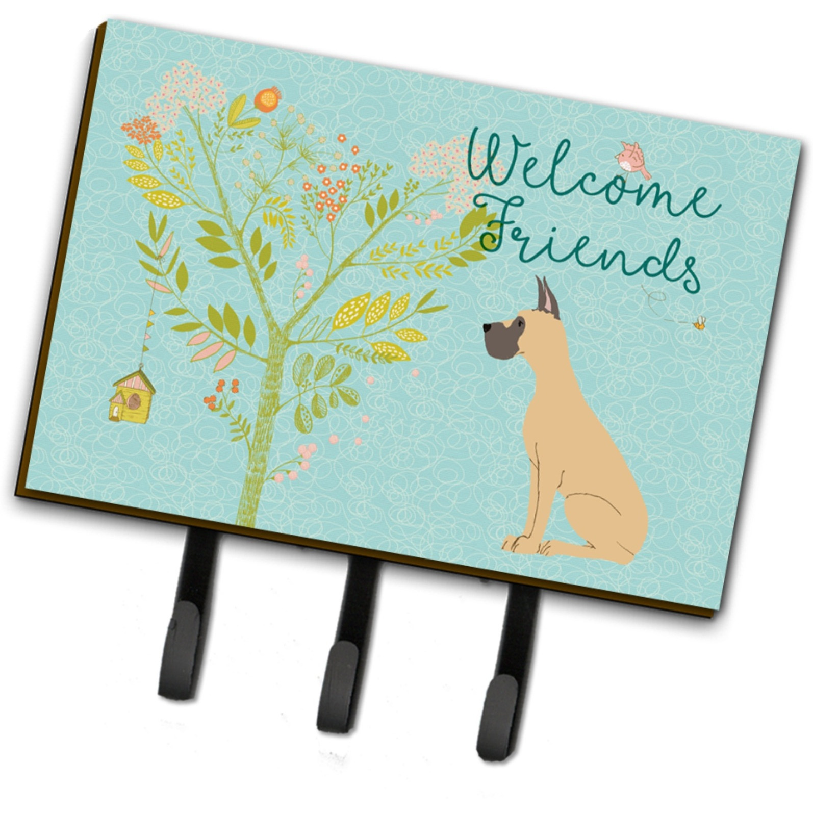 &quotCaroline's Treasures Welcome Friends Fawn Dane Cropped Ears Wall Hook, Triple"