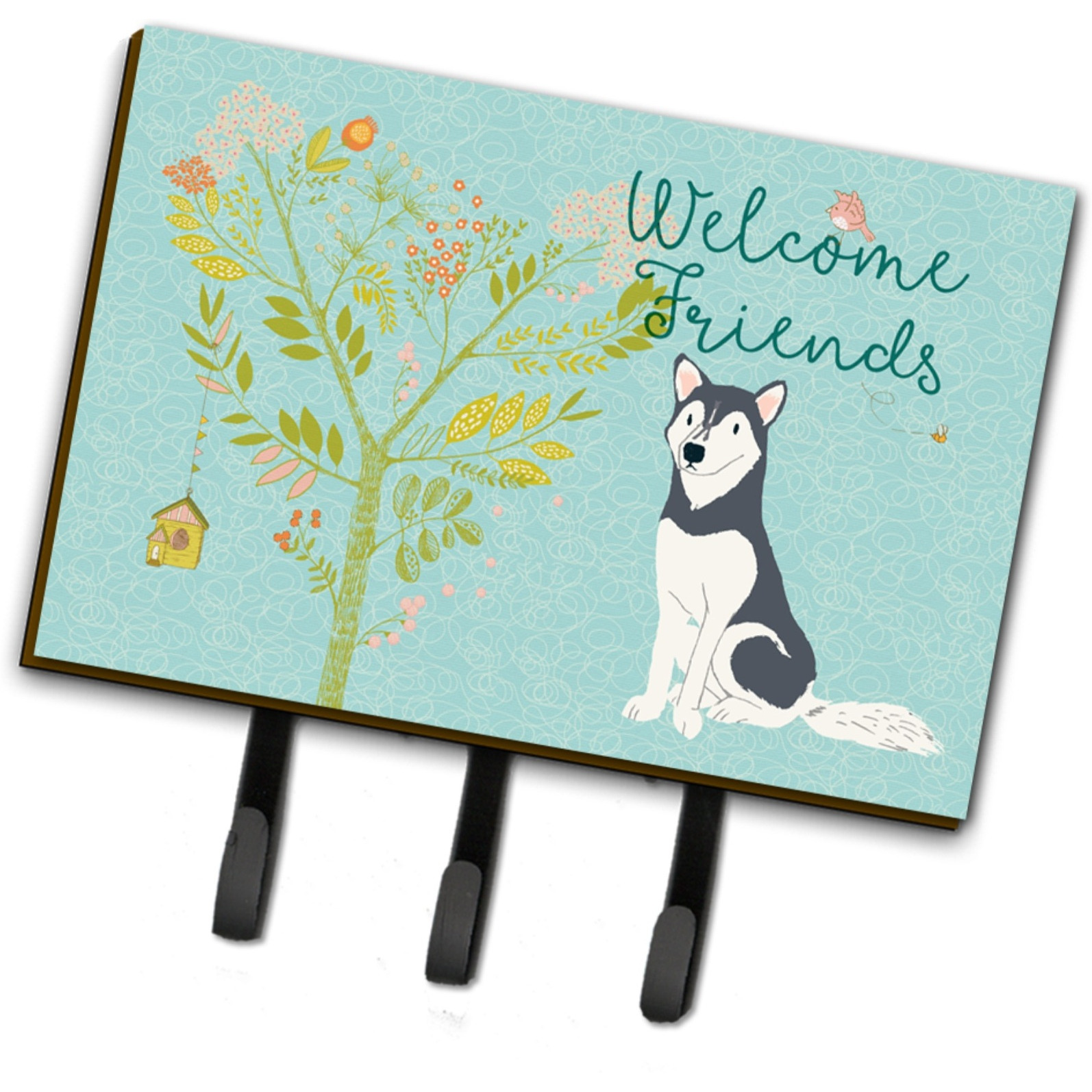 &quotCaroline's Treasures Welcome Friends Siberian Husky Wall Hook, Triple"