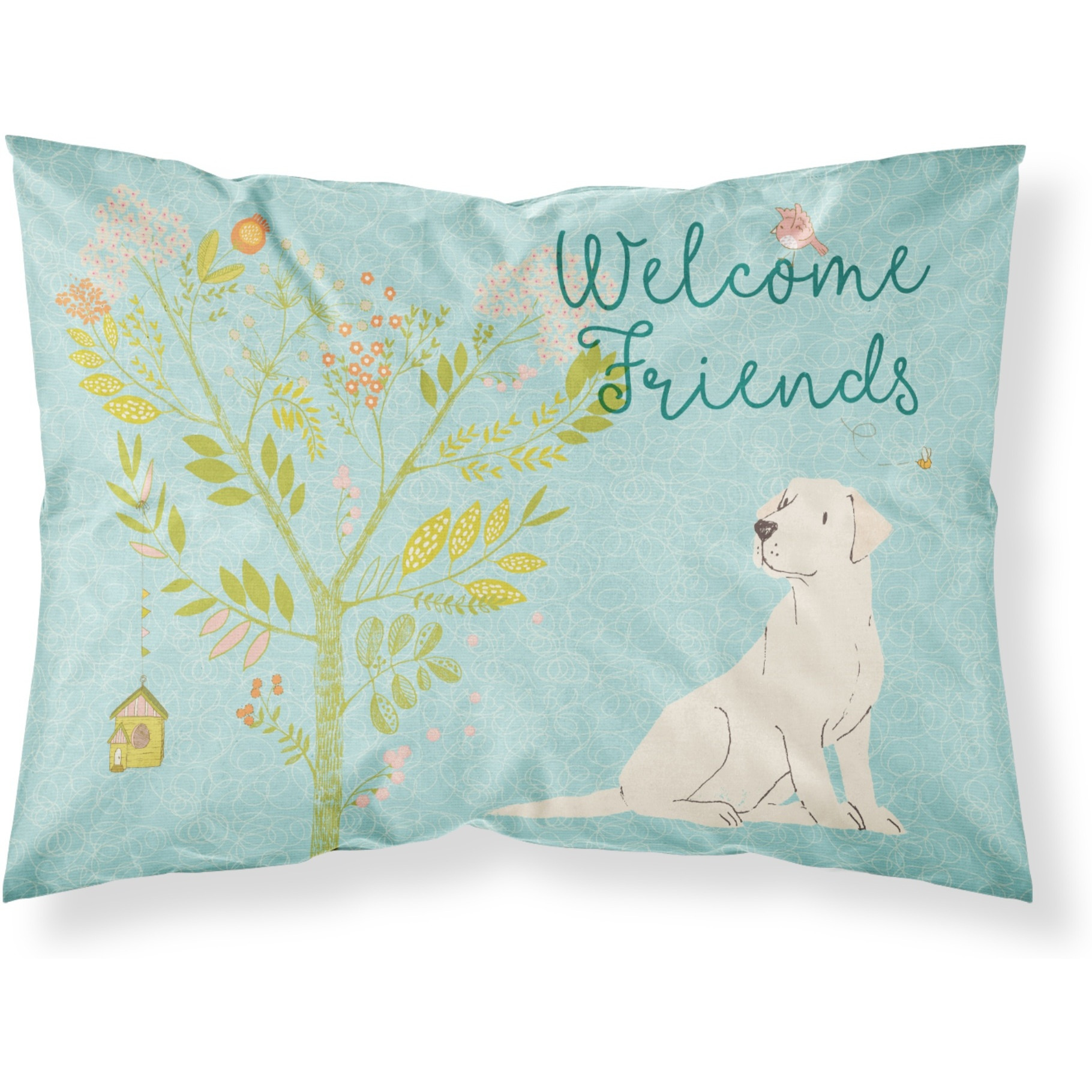 &quotCaroline's Treasures Welcome Friends Retriever Yellow Labrador Pillowcase, Standard"