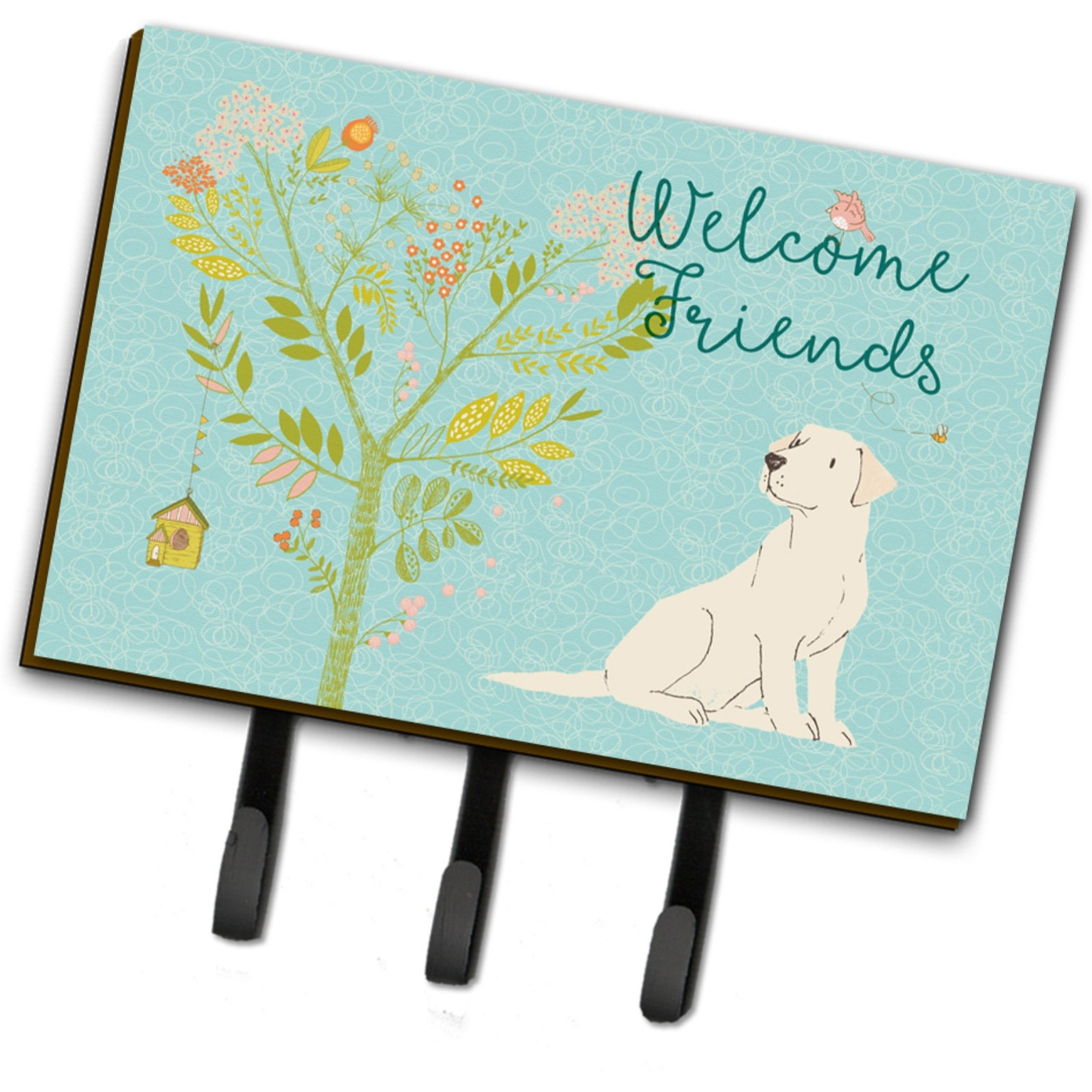 &quotCaroline's Treasures Welcome Friends Yellow Labrador Retriever Wall Hook, Triple"