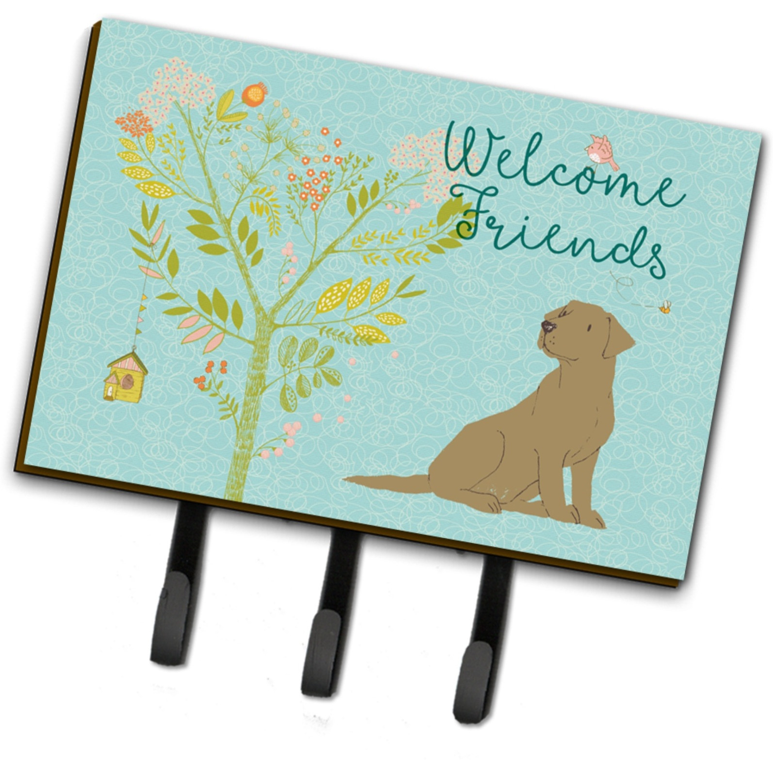 &quotCaroline's Treasures Welcome Friends Chocolate Labrador Retriever Wall Hook, Triple"