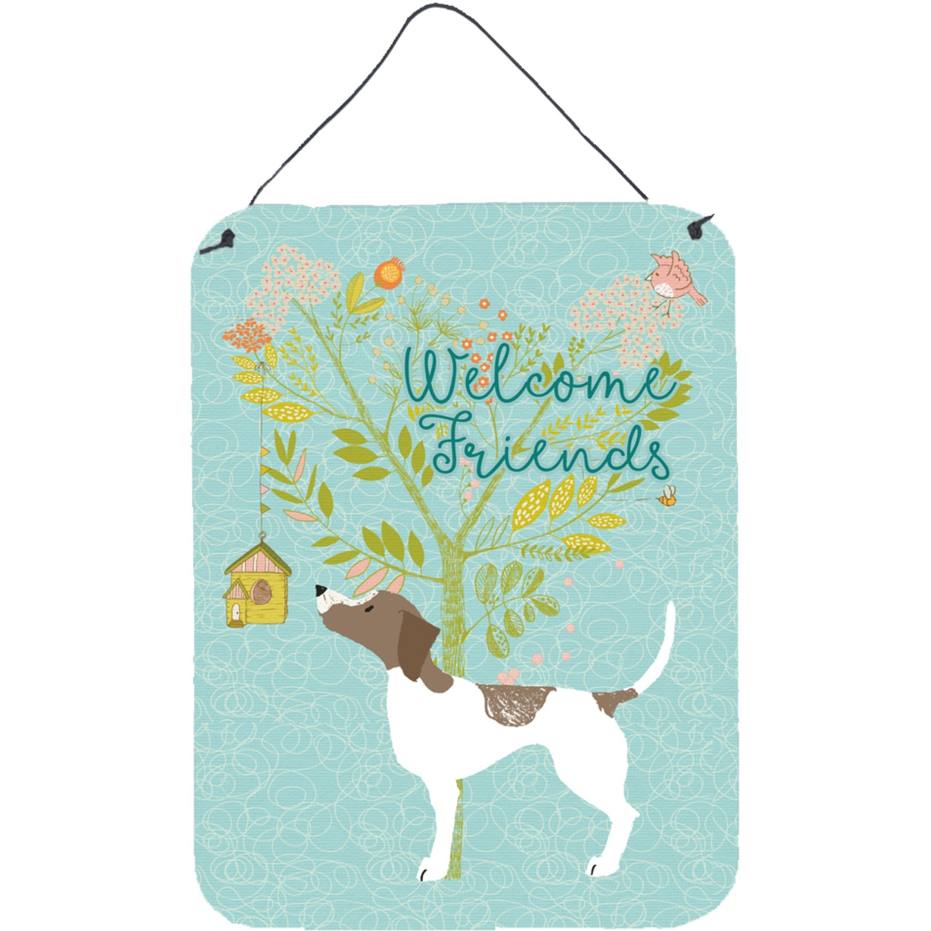 &quotCaroline's Treasures Welcome Friends Pointer Metal Print, 16h x 12w, Multicolor"