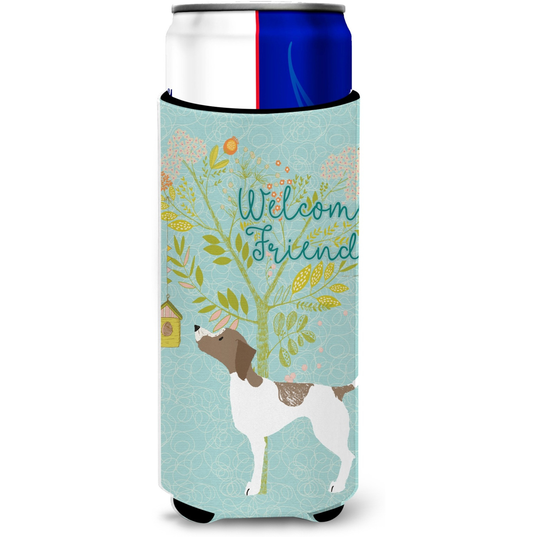 &quotCaroline's Treasures Welcome Friends Pointer Decorative Can Hugger, Multicolor"