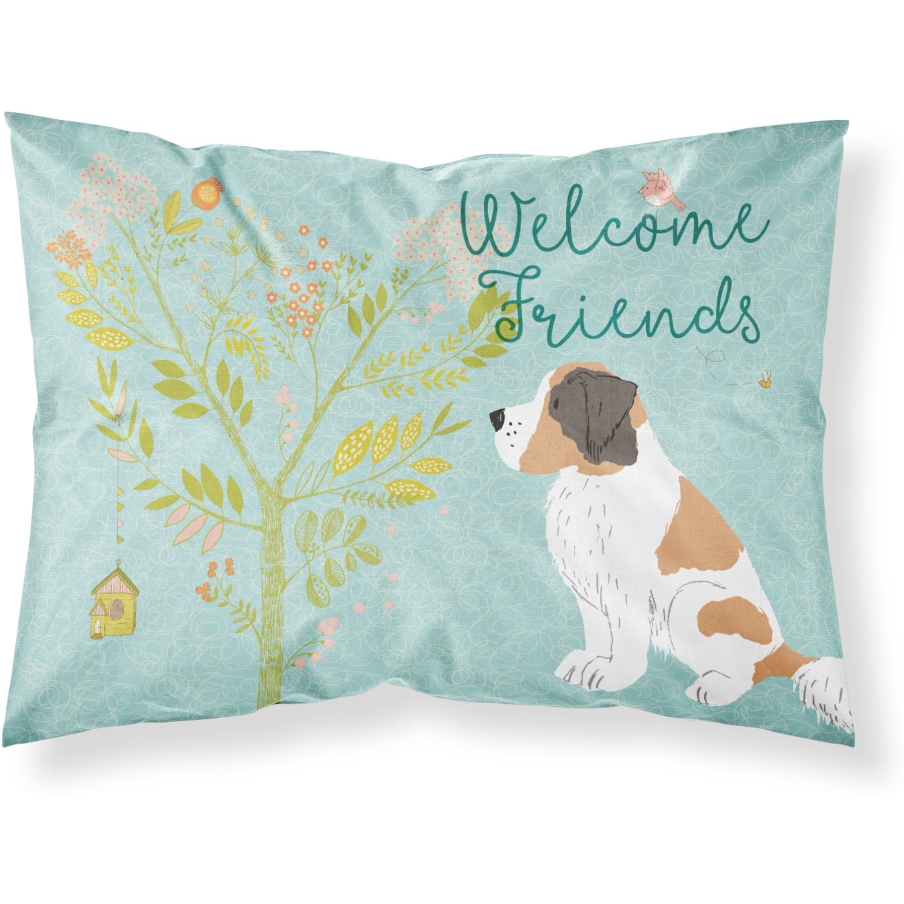 &quotCaroline's Treasures Welcome Friends Saint Bernard Pillowcase, Standard"