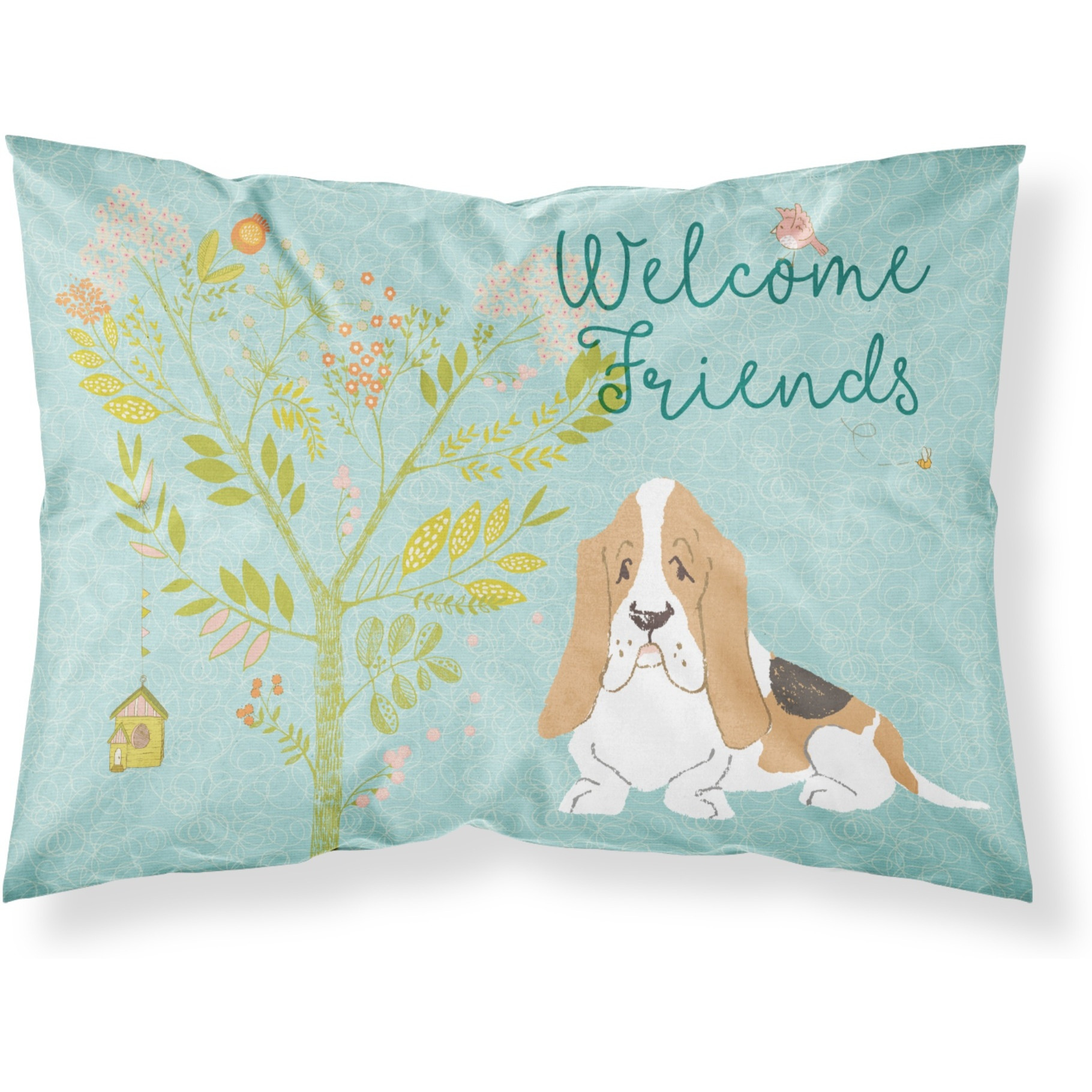 &quotCaroline's Treasures Welcome Friends Basset Hound Pillowcase, Standard,"