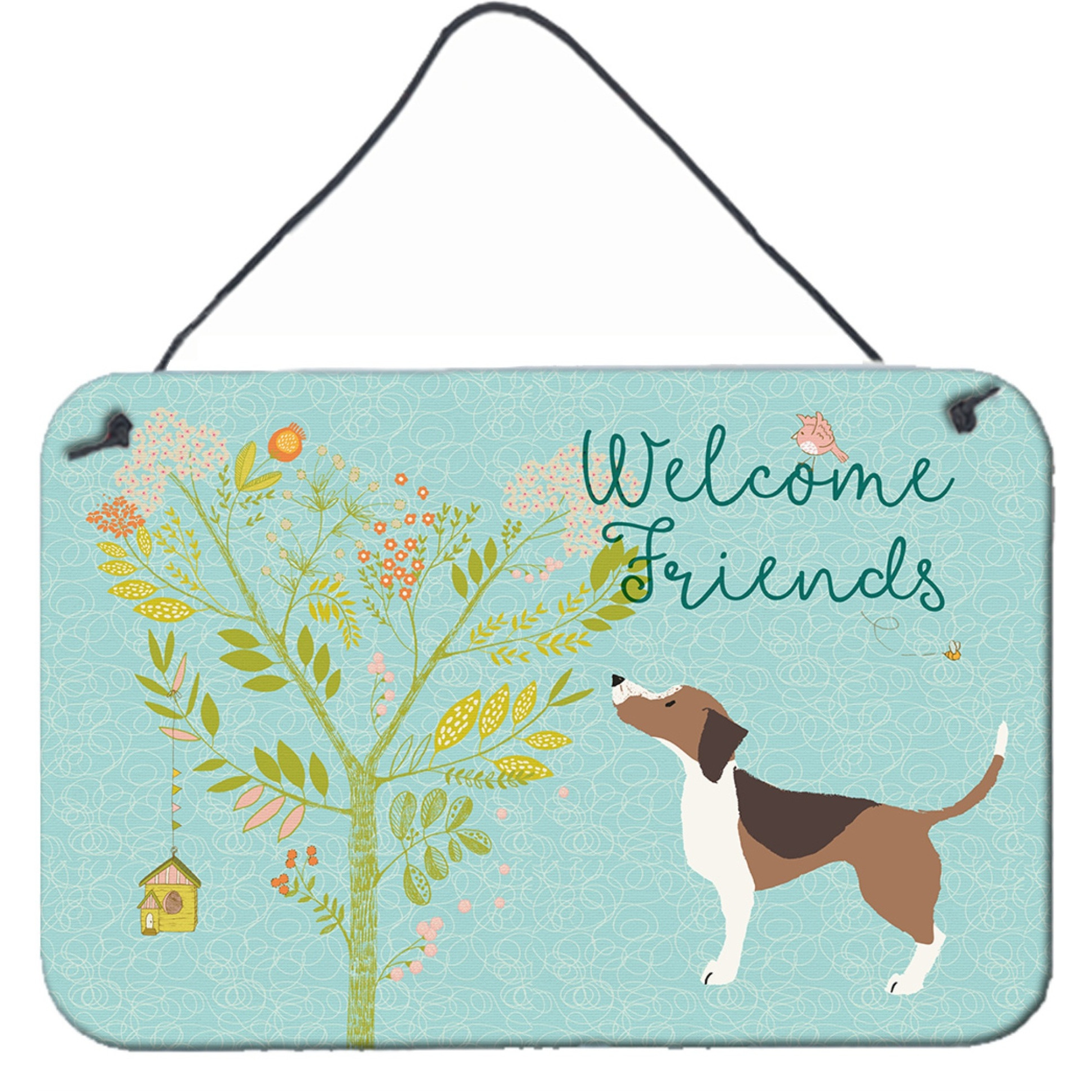 &quotCaroline's Treasures Welcome Friends Beagle Metal Print, 8hx12w, Multicolor"