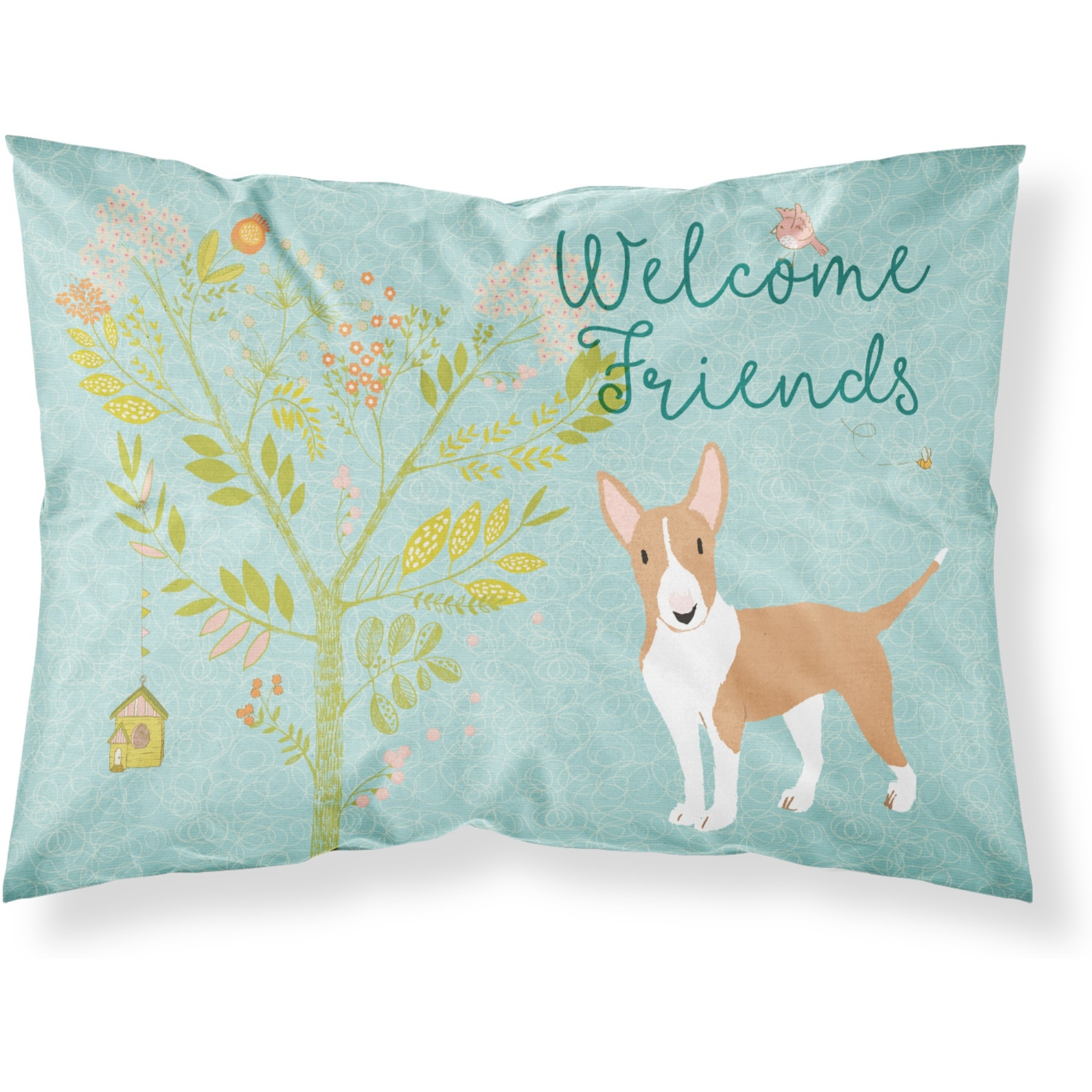 &quotCaroline's Treasures Welcome Friends Brown Bull Terrier Pillowcase, Standard"