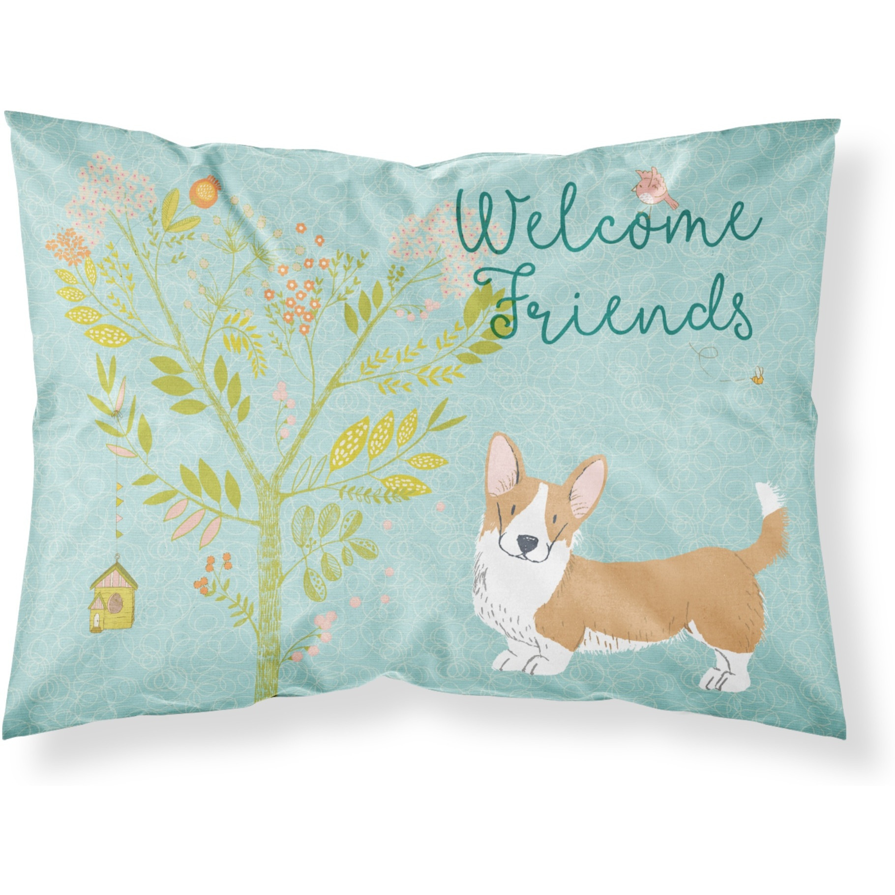 &quotCaroline's Treasures Welcome Friends Welsh Cardigan Corgi Tricolor Pillowcase, Standard"