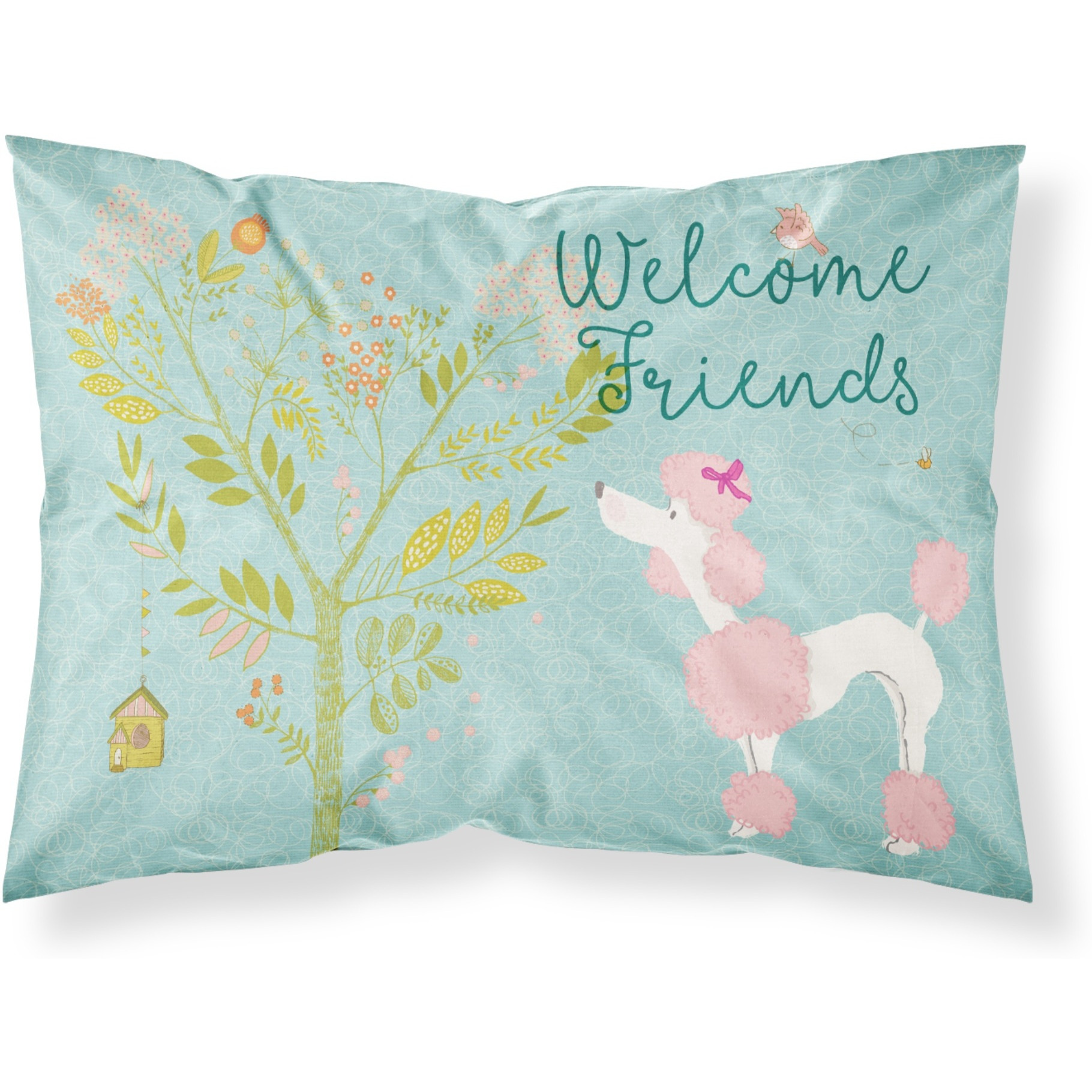 &quotCaroline's Treasures Welcome Friends Pink Poodle Pillowcase, Standard,"
