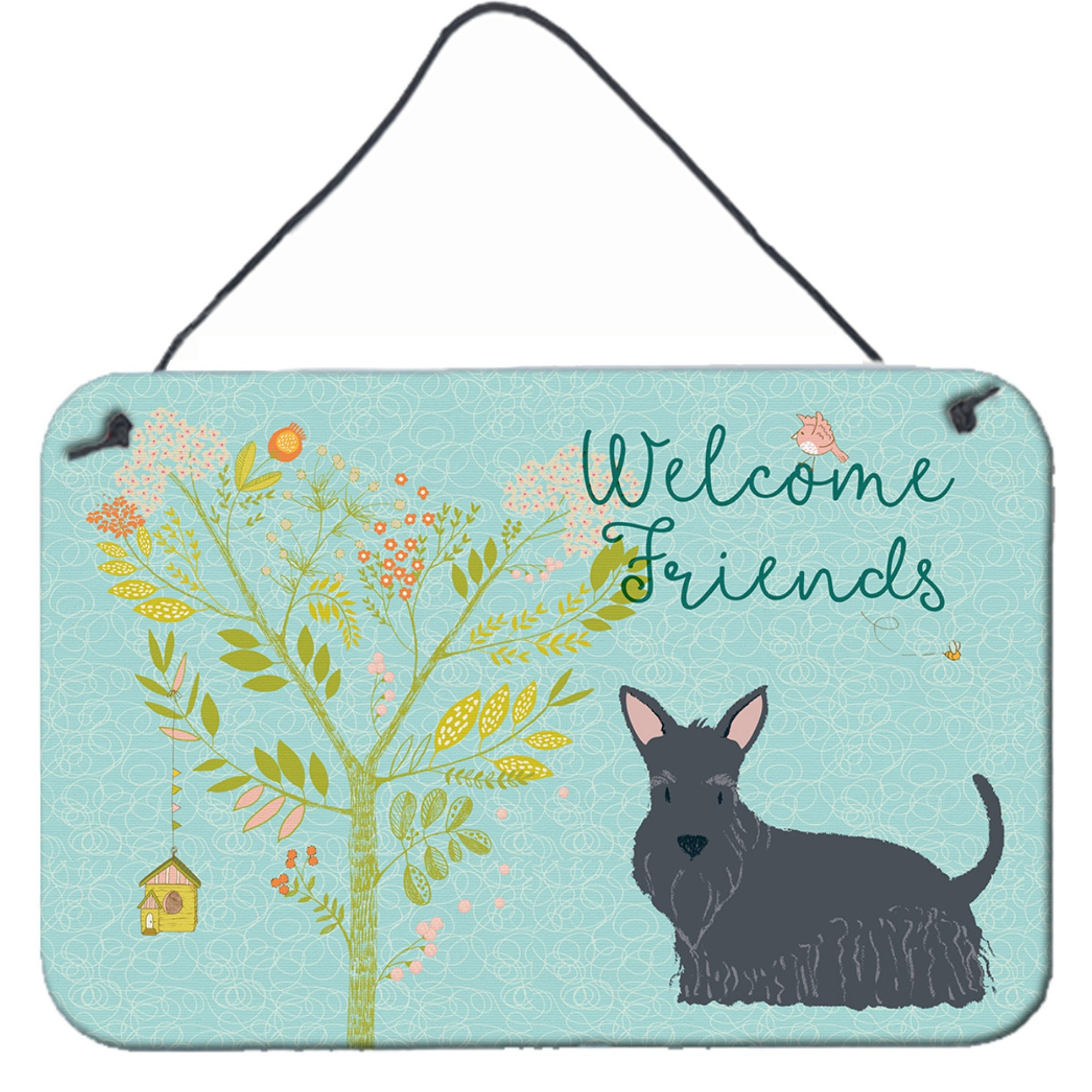 &quotCaroline's Treasures Welcome Friends Scottish Terrier Metal Print, 8hx12w"
