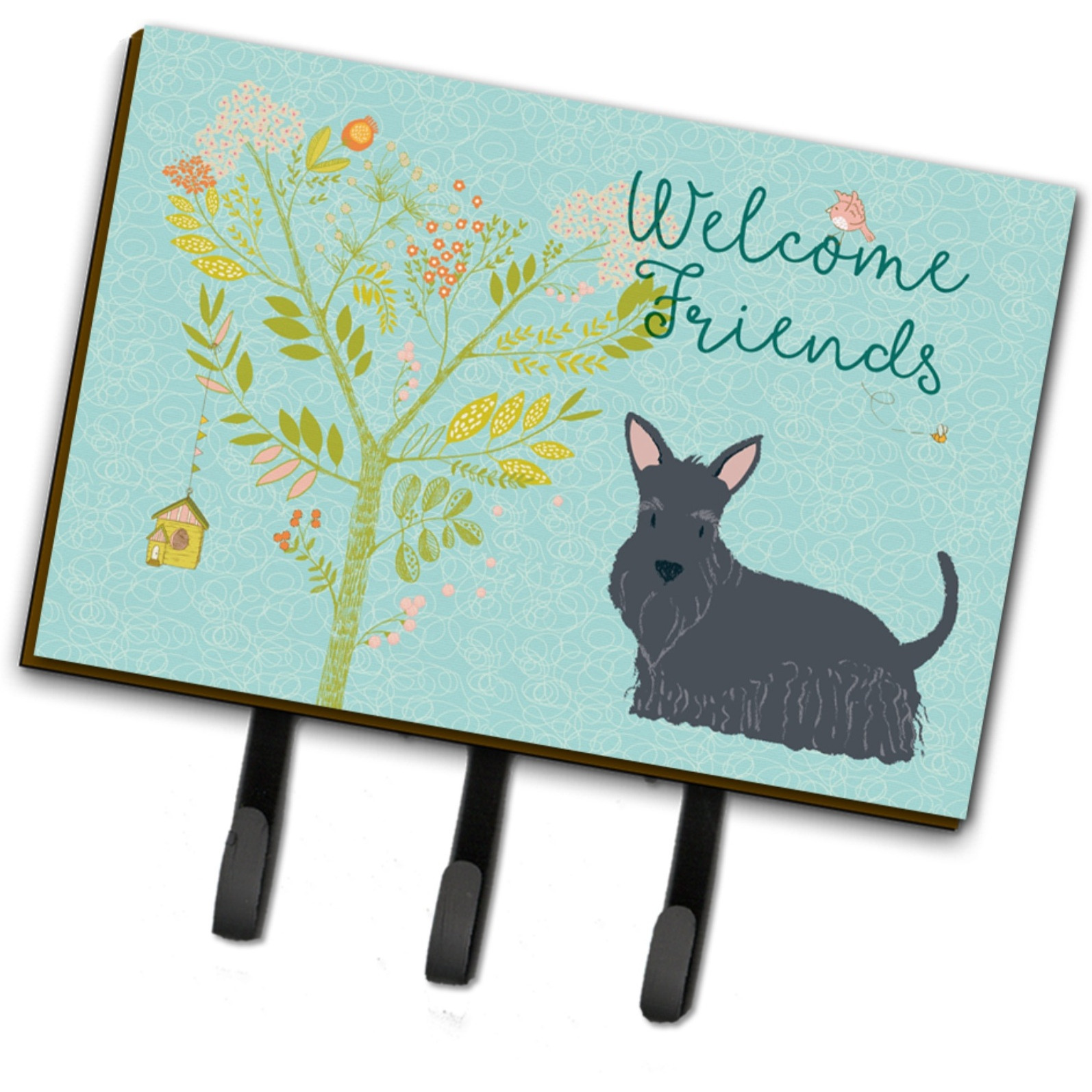 &quotCaroline's Treasures Welcome Friends Scottish Terrier Wall Hook, Triple"