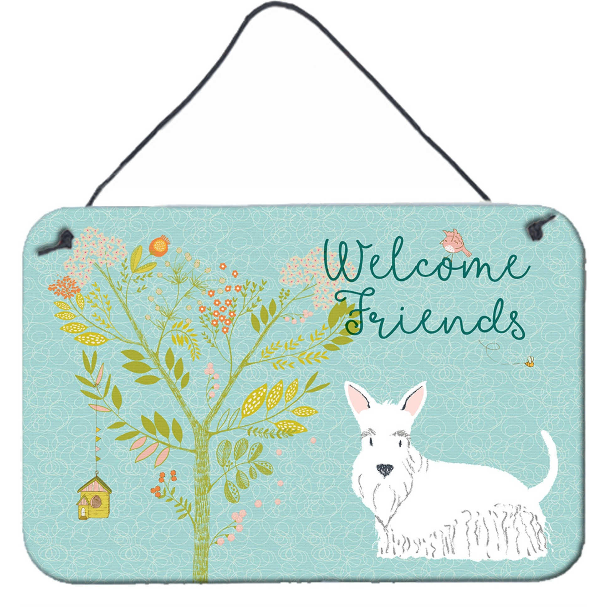 &quotCaroline's Treasures Welcome Friends White Scottish Terrier Metal Print, 8hx12w"