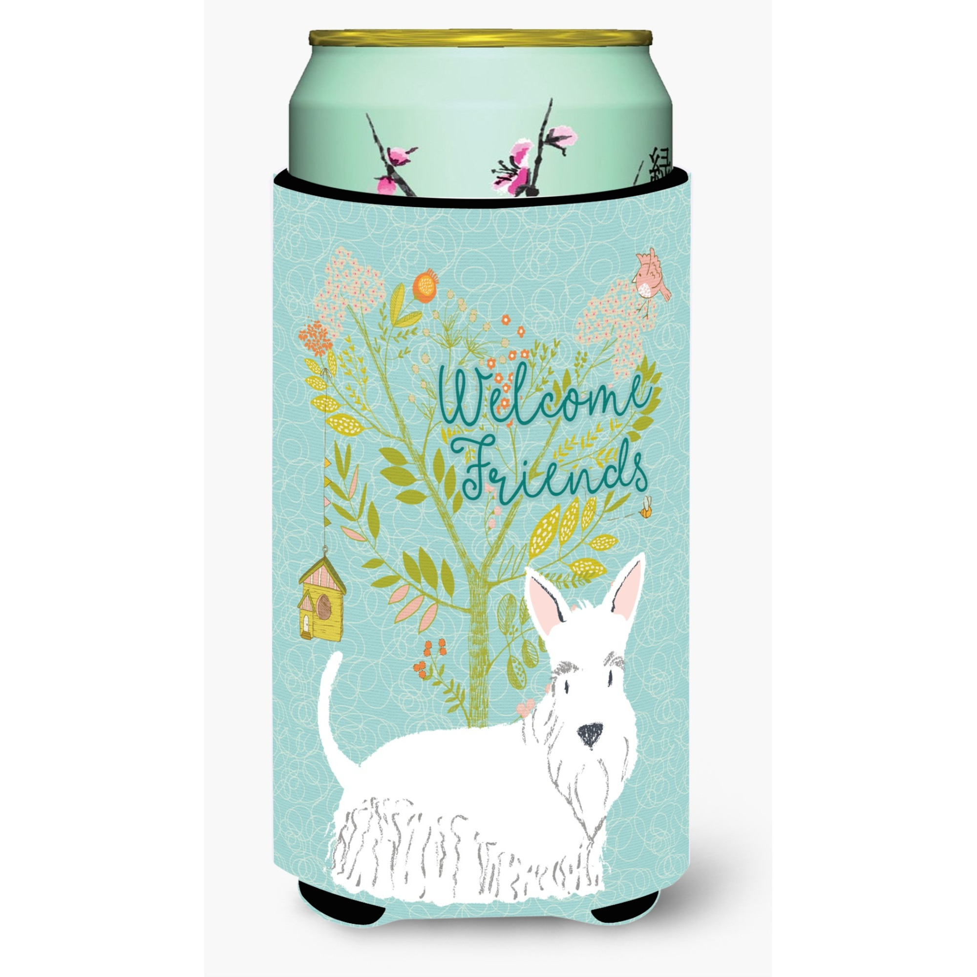 &quotCaroline's Treasures Welcome Friends White Scottish Terrier Decorative Can Hugger, Tall Boy, Multicolor"