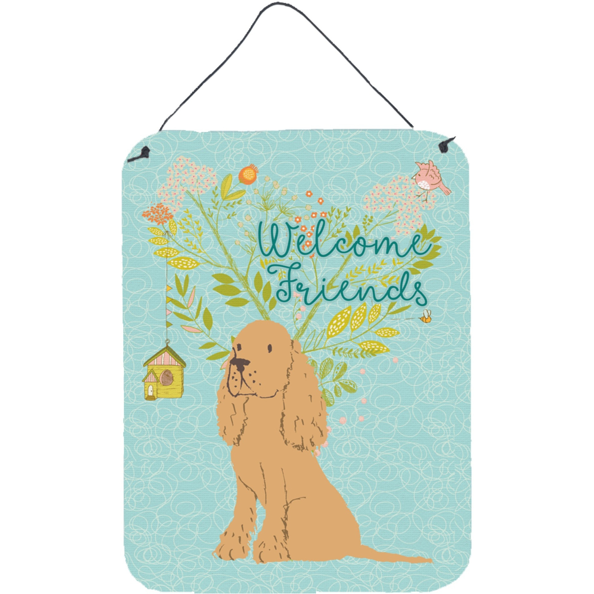&quotCaroline's Treasures Welcome Friends Buff Cocker Spaniel Metal Print, 16h x 12w, Multicolor"