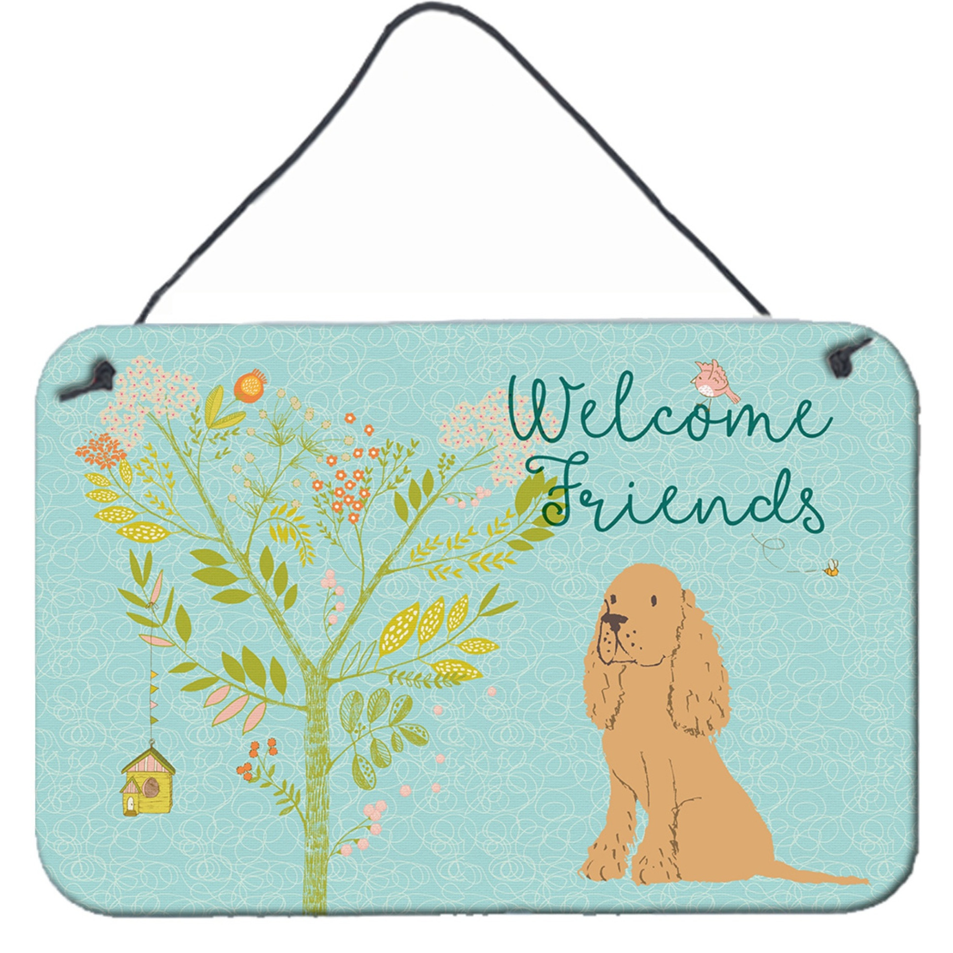 &quotCaroline's Treasures Welcome Friends Buff Cocker Spaniel Metal Print, 8hx12w, Multicolor"
