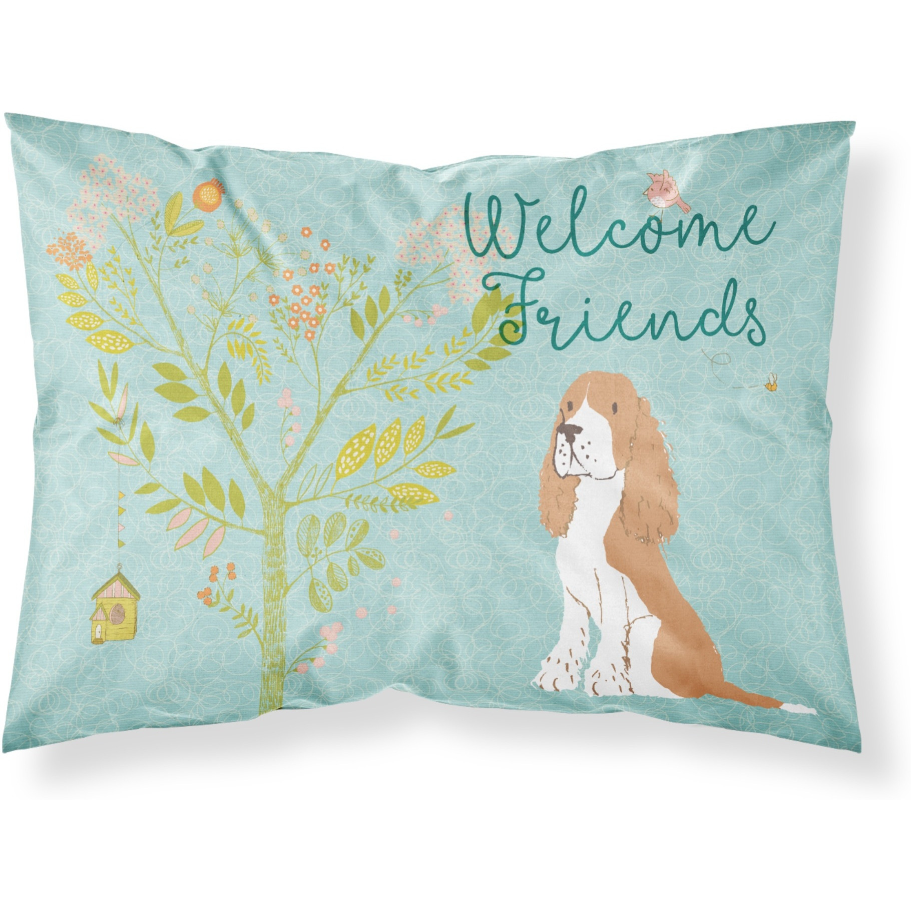 &quotCaroline's Treasures Welcome Friends Gold Springer Spaniel Pillowcase, Standard, Multicolor"