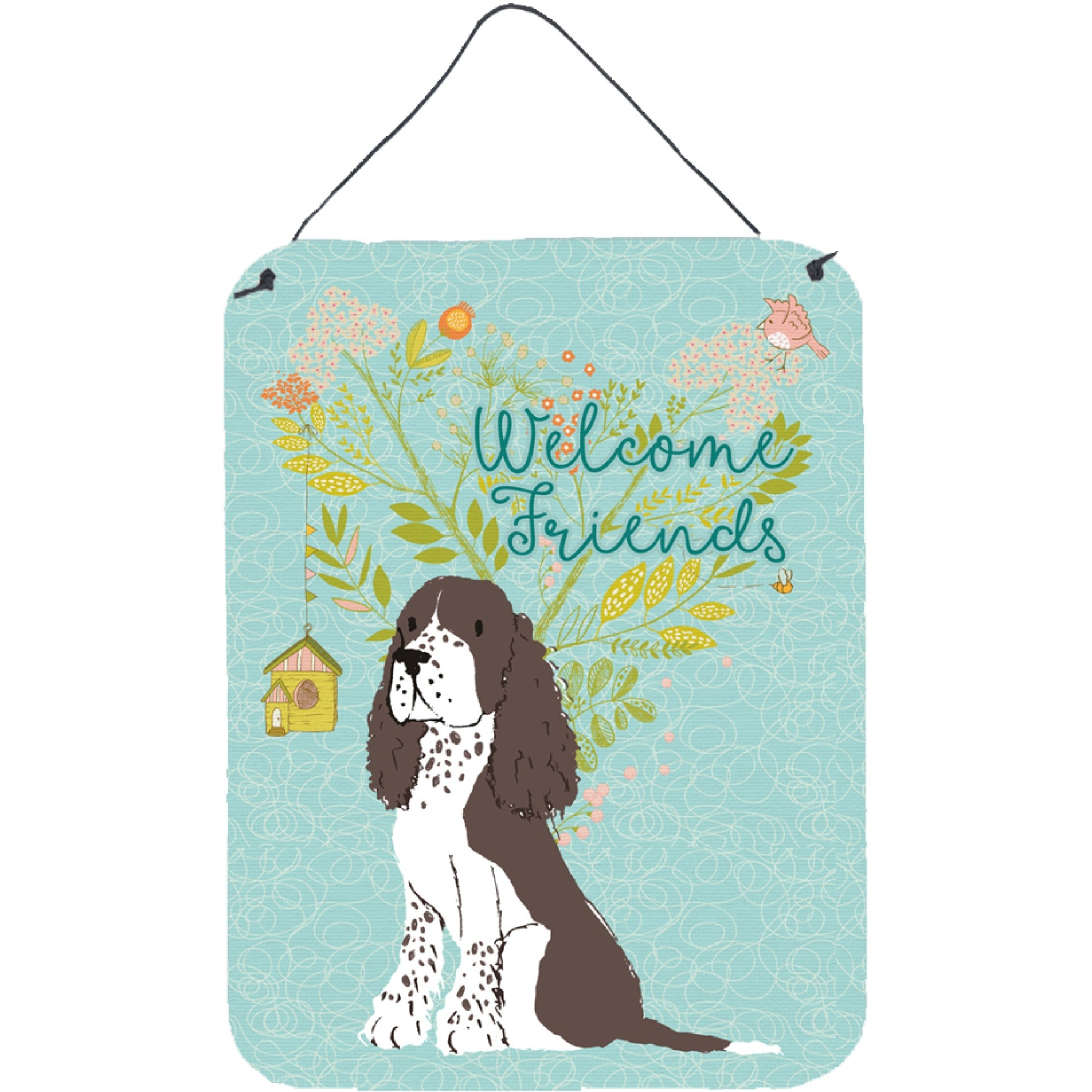 &quotCaroline's Treasures Welcome Friends Brown Springer Spaniel Metal Print, 16h x 12w, Multicolor"