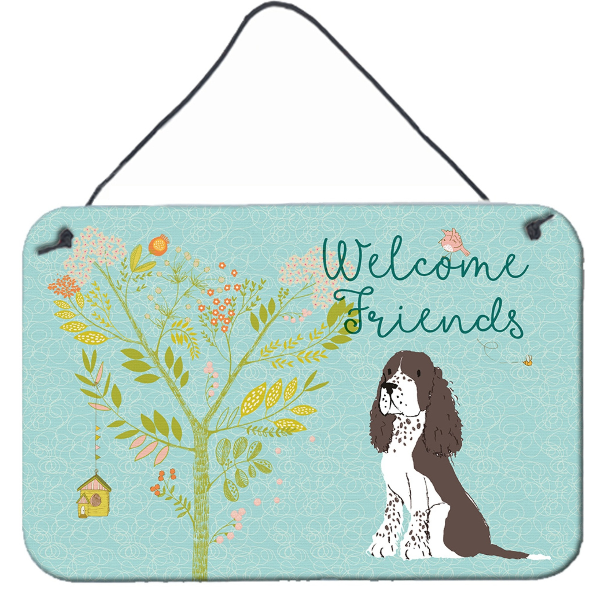 &quotCaroline's Treasures Welcome Friends Brown Springer Spaniel Metal Print, 8hx12w"