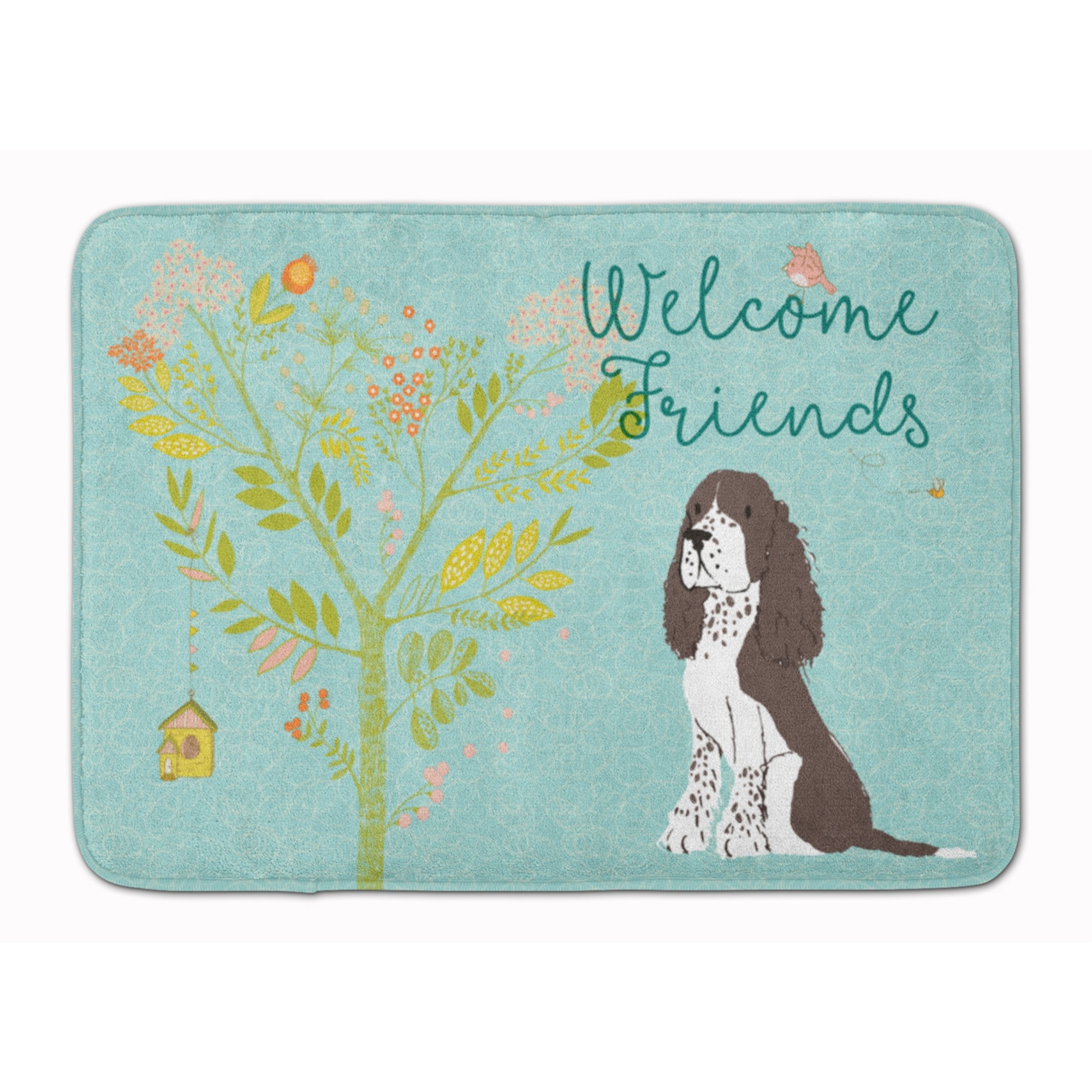 &quotCaroline's Treasures Welcome Friends Brown Springer Spaniel Floor Mat, 19hx27w, Multicolor"