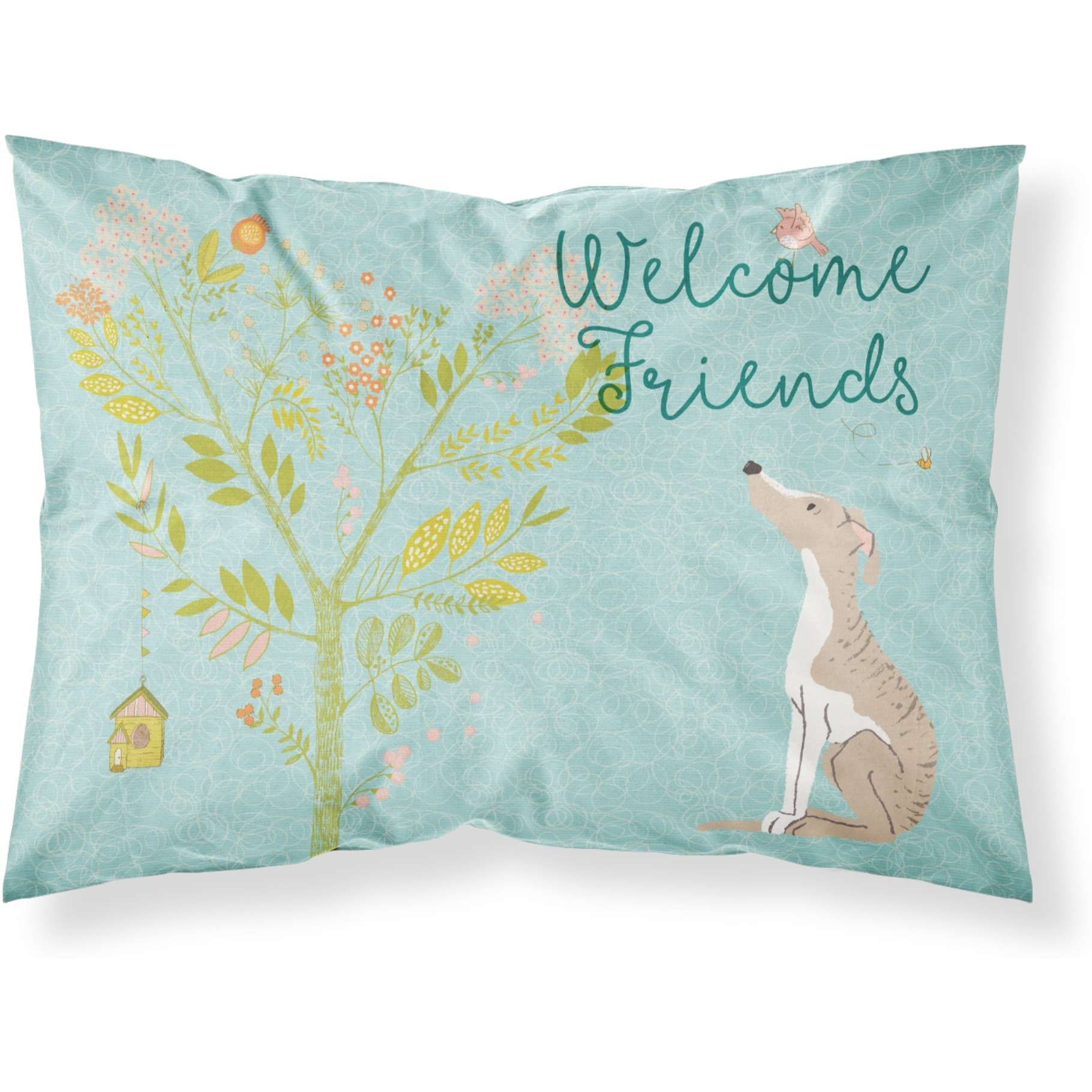 &quotCaroline's Treasures Welcome Friends Whippet Pillowcase, Standard,"