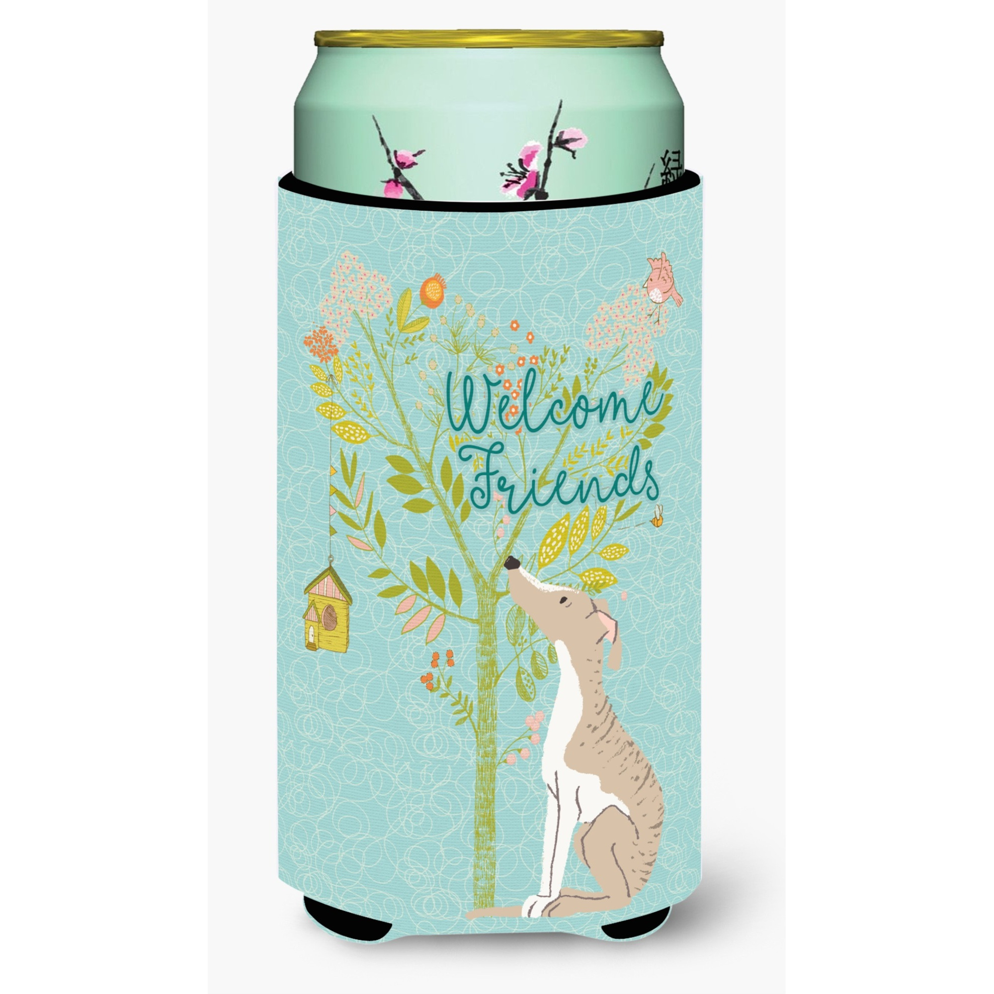 &quotCaroline's Treasures Welcome Friends Whippet Decorative Can Hugger, Tall Boy, Multicolor"