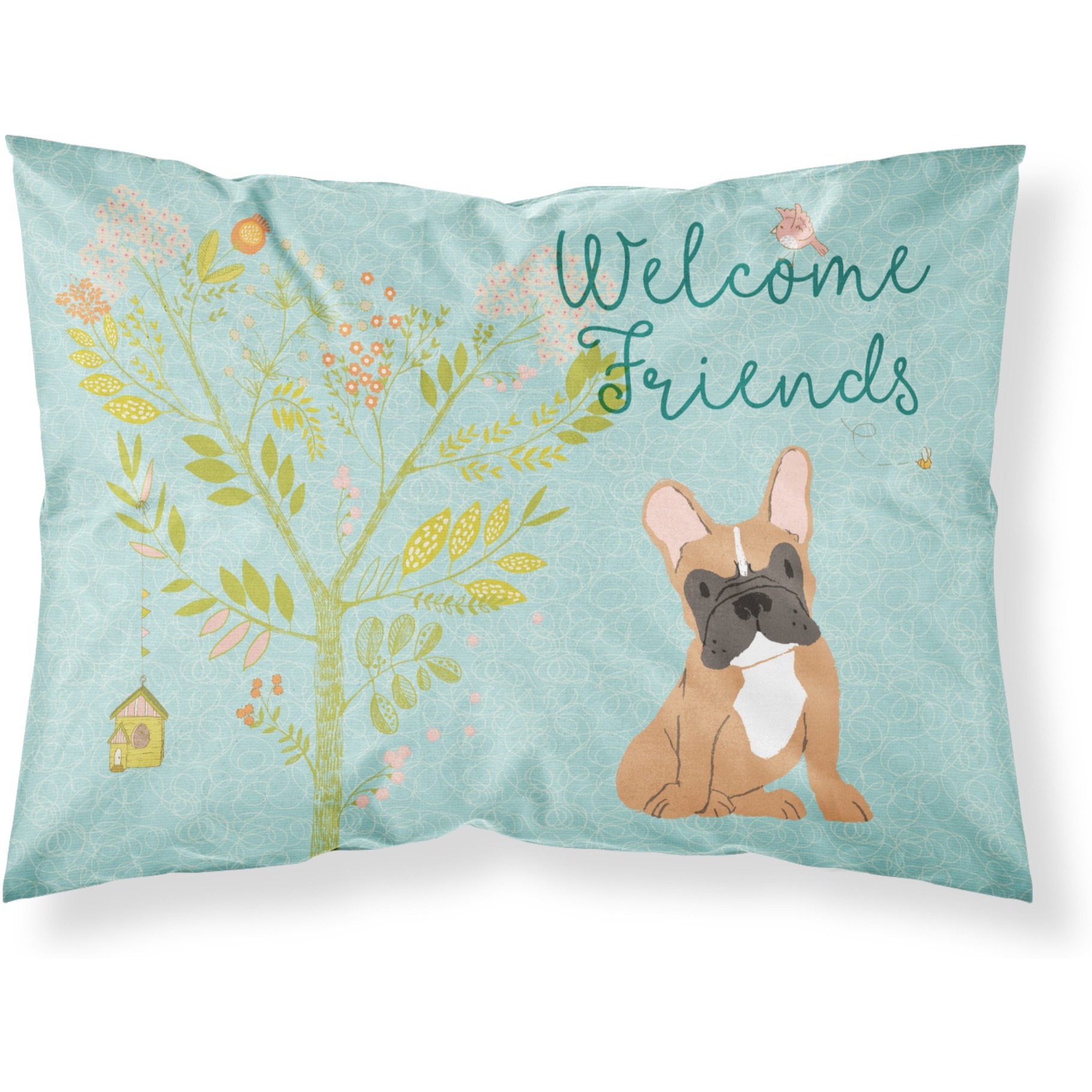 &quotCaroline's Treasures Welcome Friends Fawn French Bulldog Pillowcase, Standard"