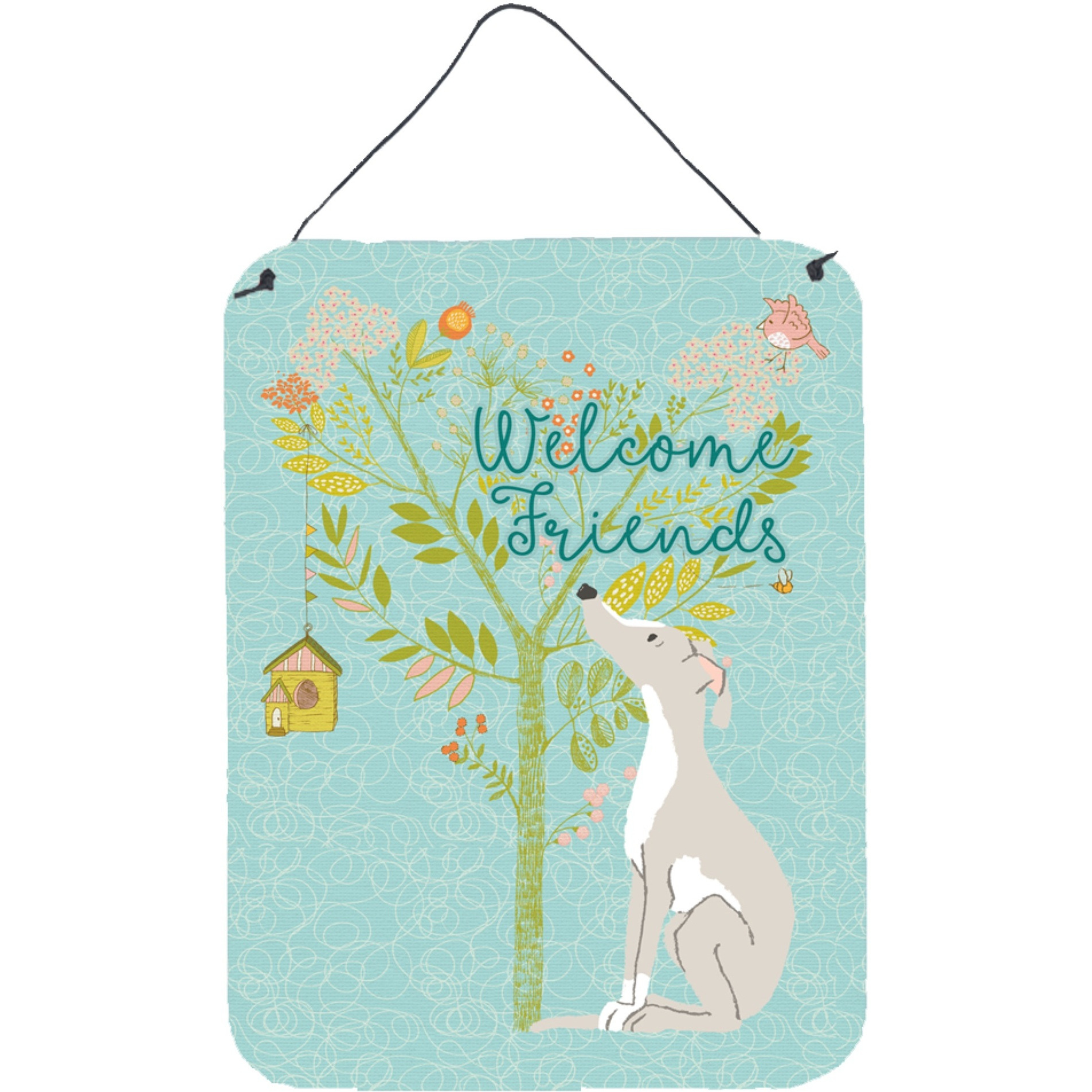 &quotCaroline's Treasures Welcome Friends Italian Greyhound Metal Print, 16h x 12w, Multicolor"