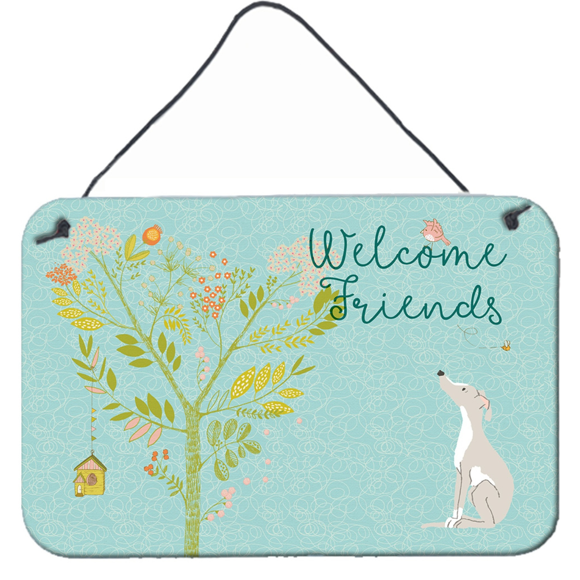 &quotCaroline's Treasures Welcome Friends Italian Greyhound Metal Print, 8hx12w"