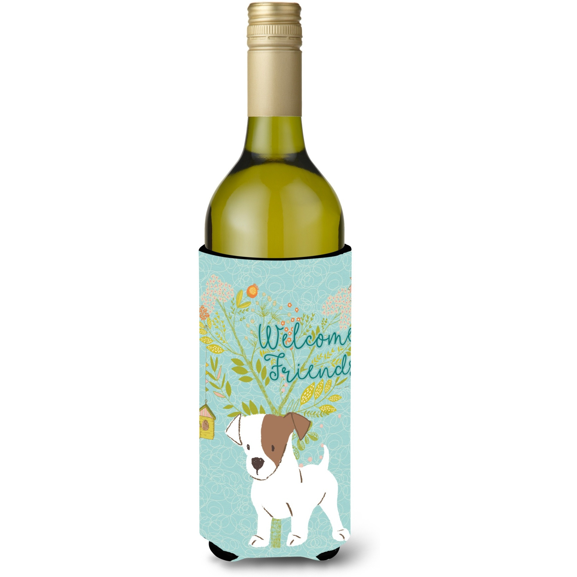 &quotCaroline's Treasures Welcome Friends Jack Russell Terrier Puppy Decorative Bottle Hugger, 750 ml, Multicolor"