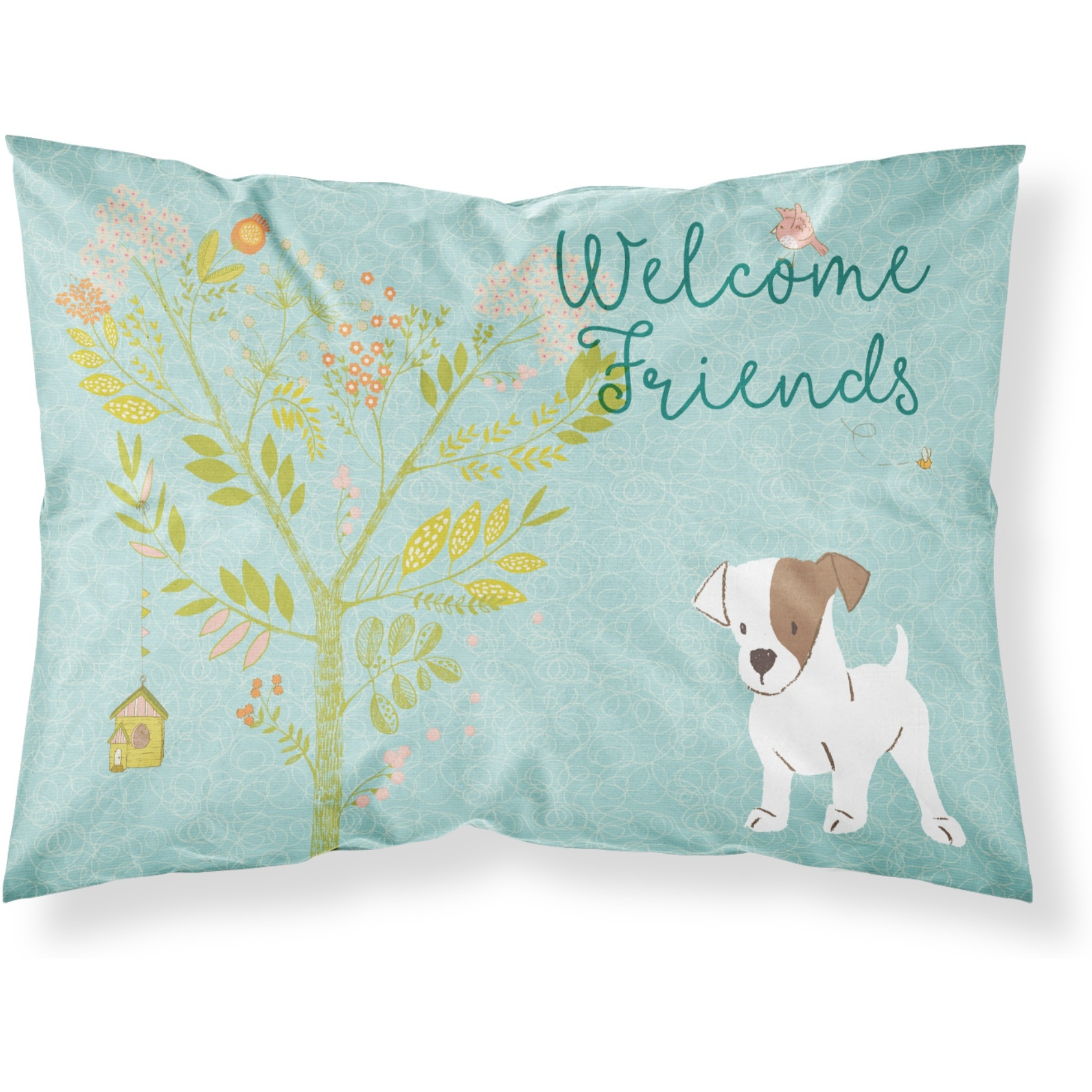 &quotCaroline's Treasures Welcome Friends Terrier Jack Russell Puppy Pillowcase, Standard"