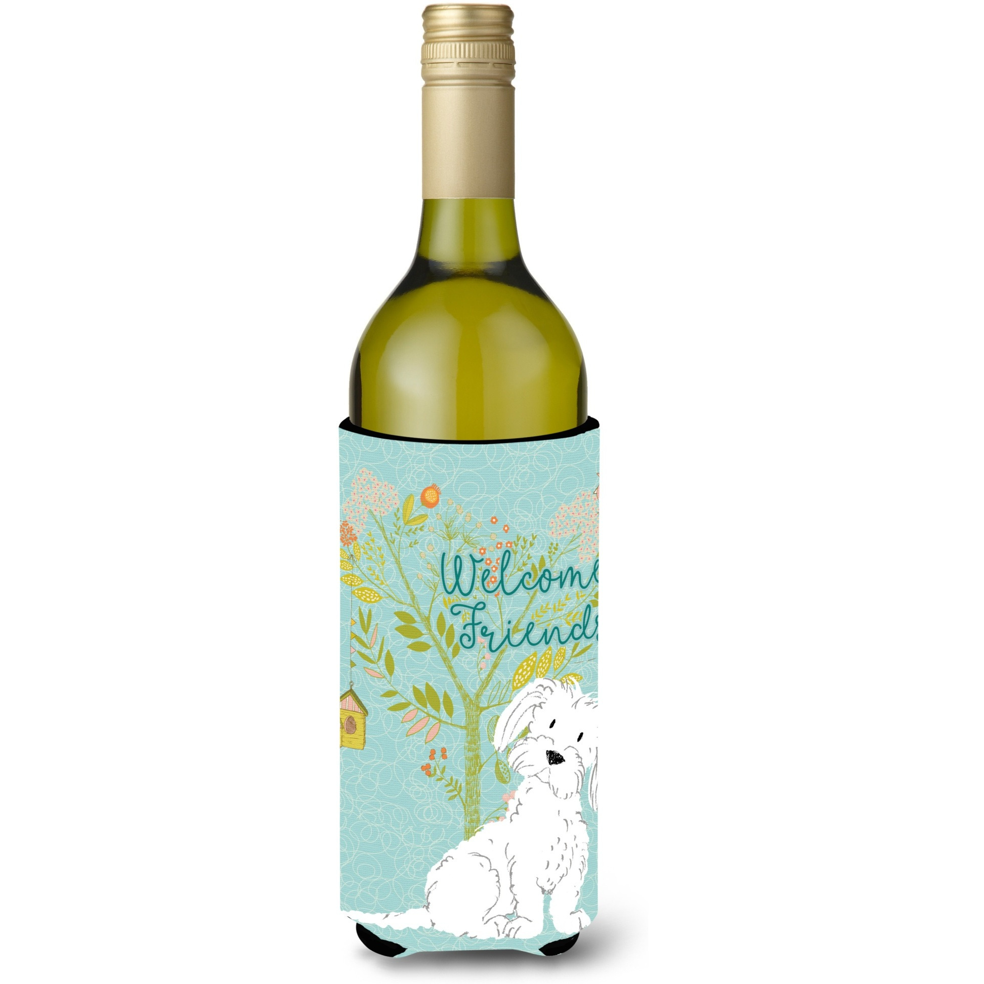 &quotCaroline's Treasures Welcome Friends Maltese Decorative Bottle Hugger, 750 ml, Multicolor"