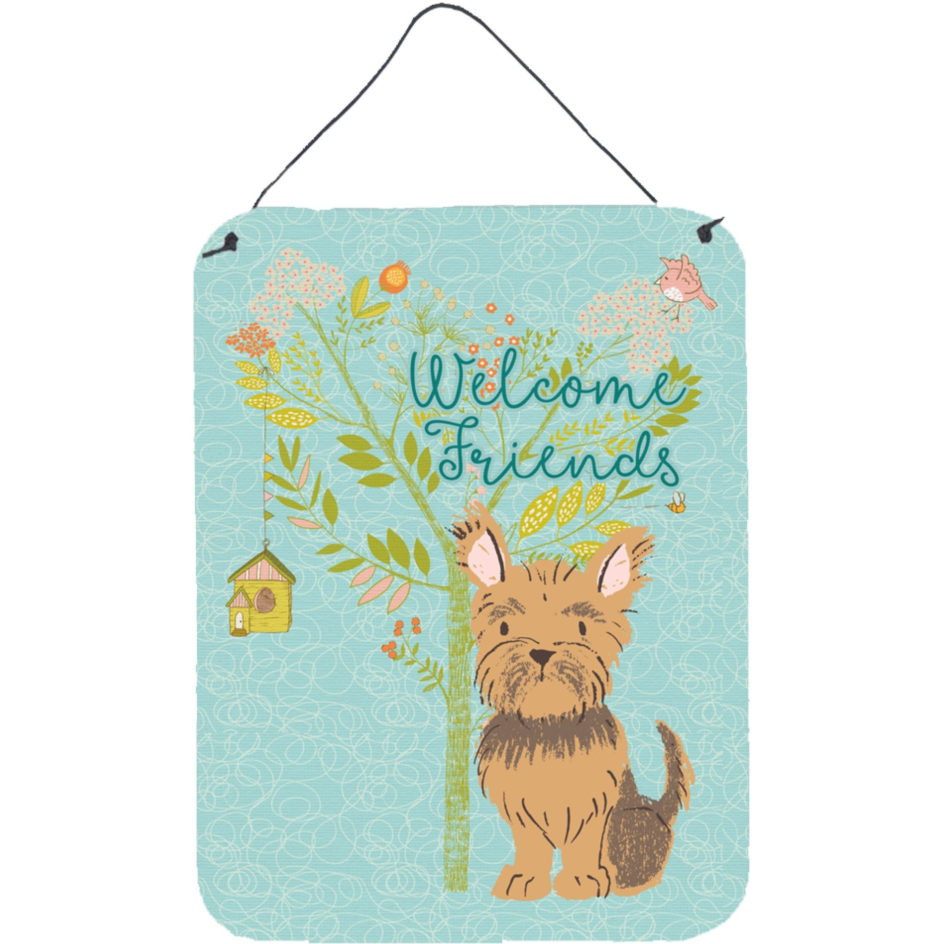 &quotCaroline's Treasures Welcome Friends Yorkie Metal Print, 16h x 12w, Multicolor"