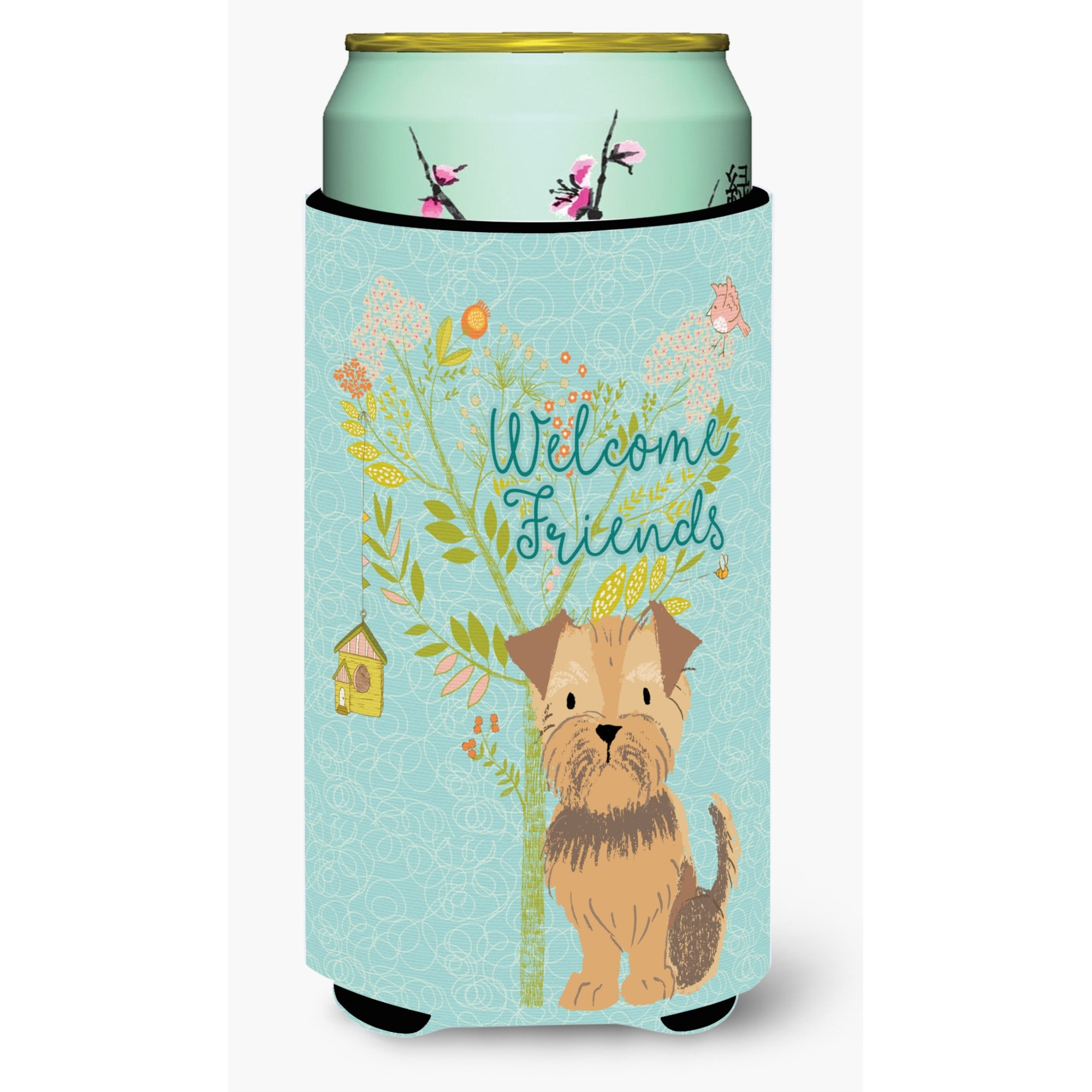 &quotCaroline's Treasures Welcome Friends Yorkie Natural Ears Decorative Can Hugger, Tall Boy, Multicolor"