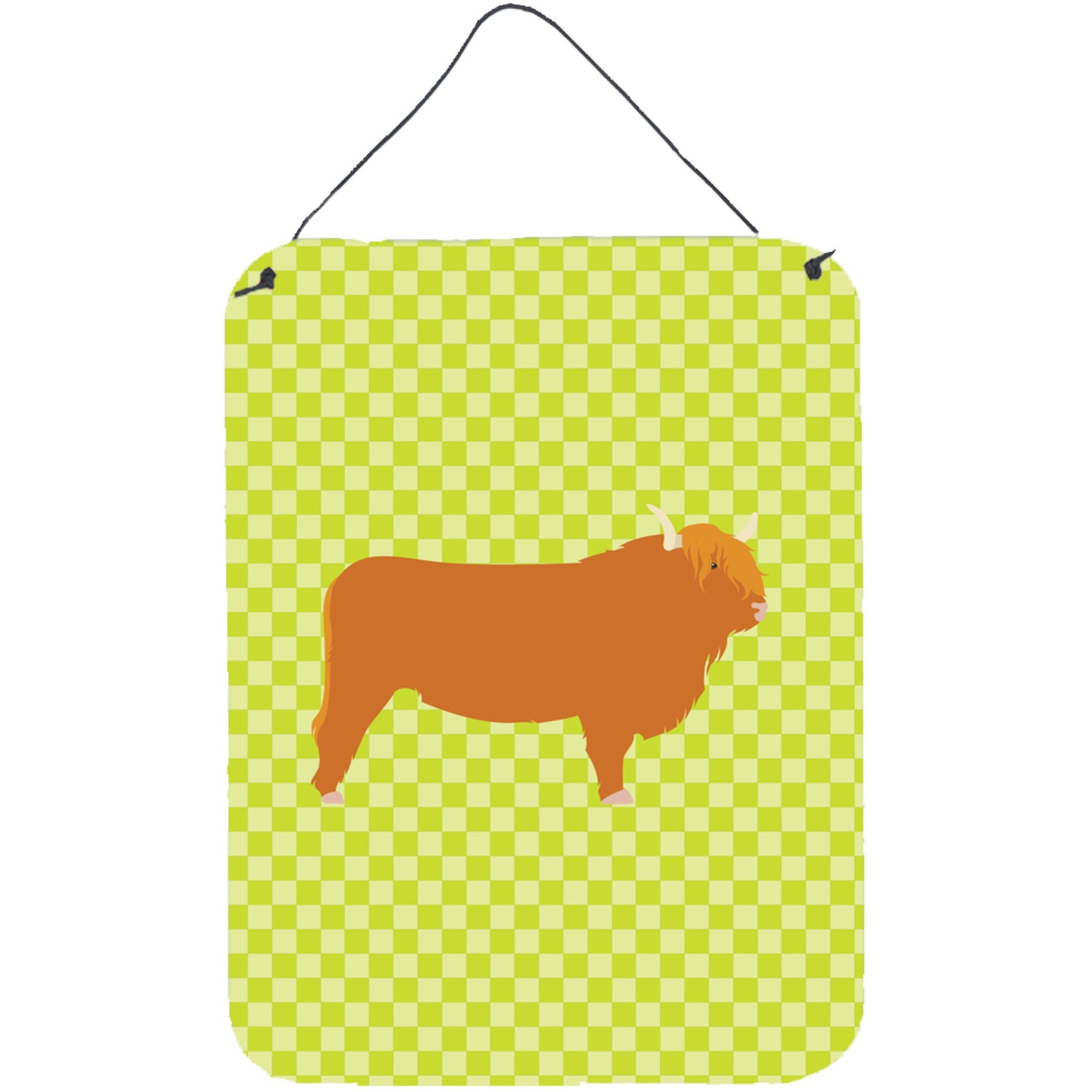 &quotCaroline's Treasures Highland Cow Green Metal Print, 16hx12w, Multicolor"
