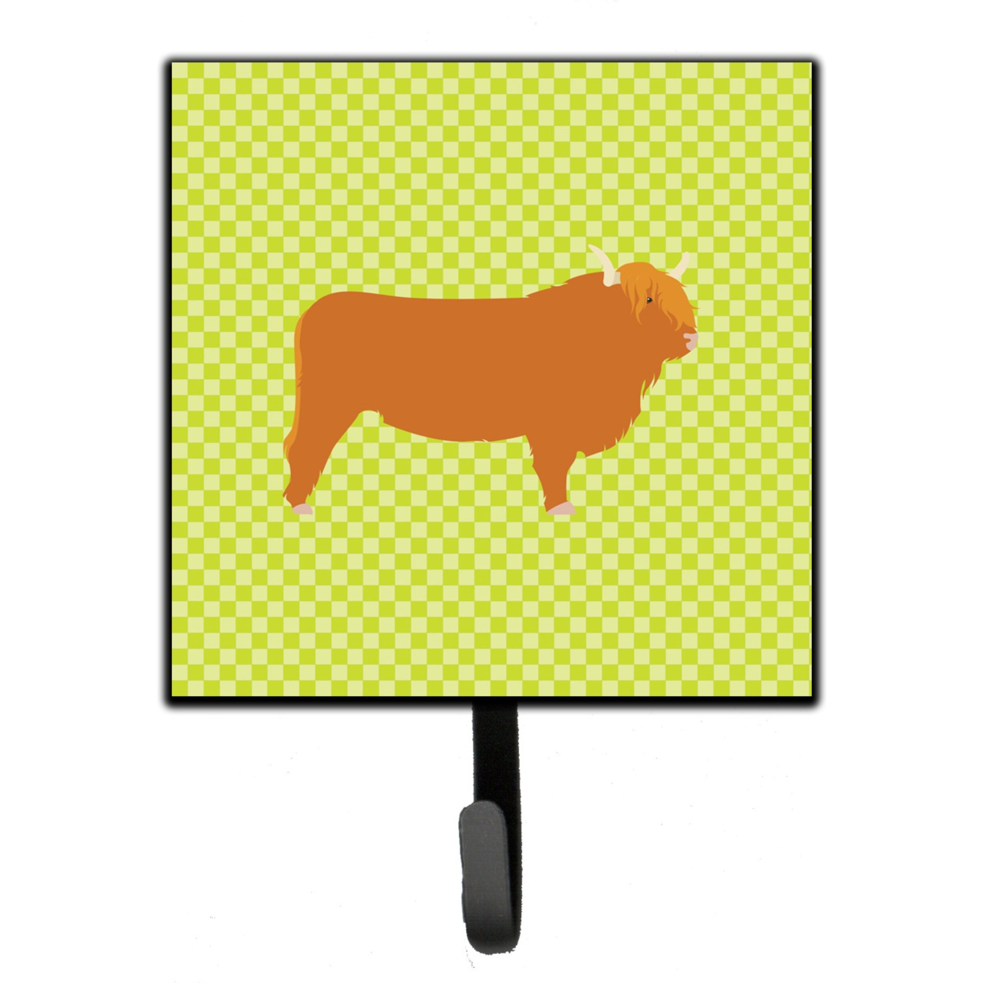 &quotCaroline's Treasures Highland Cow Green Wall Hook, Small, Multicolor"