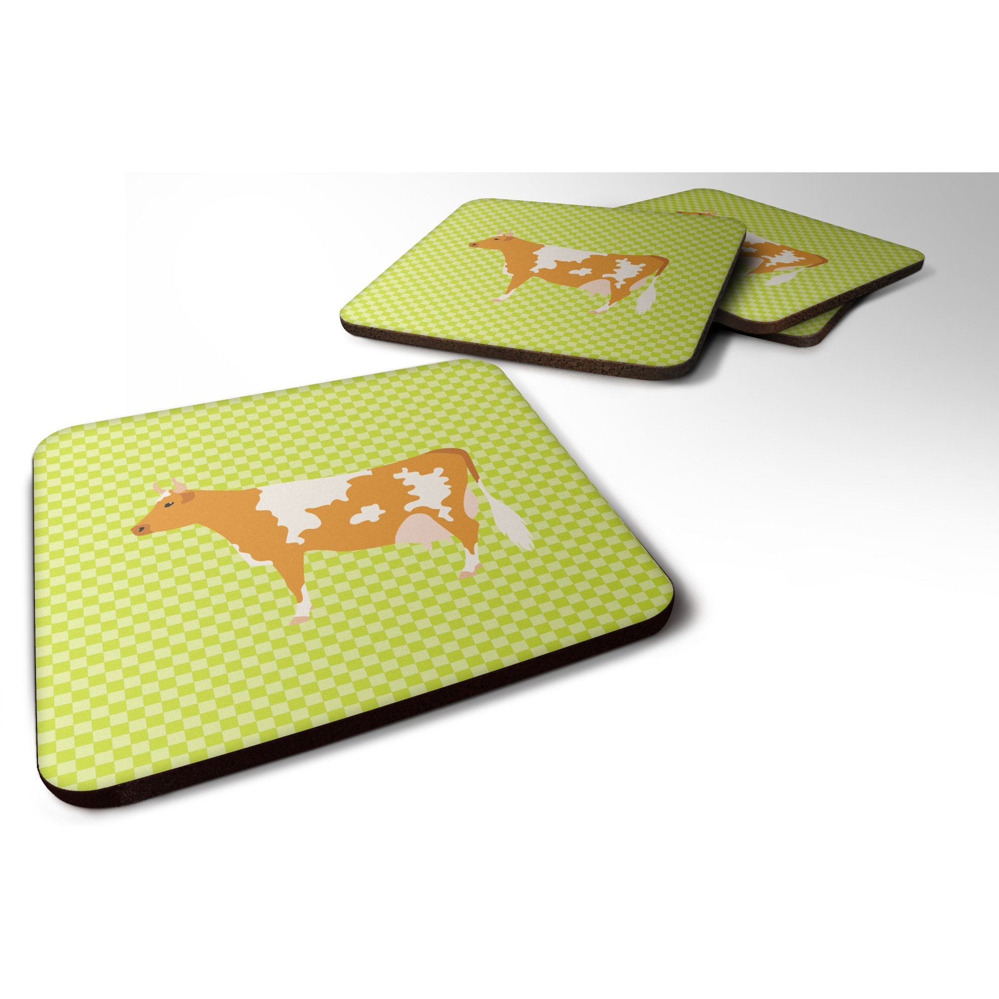 &quotCaroline's Treasures Guernsey Cow Green Decorative coasters, 3.5, Multicolor"