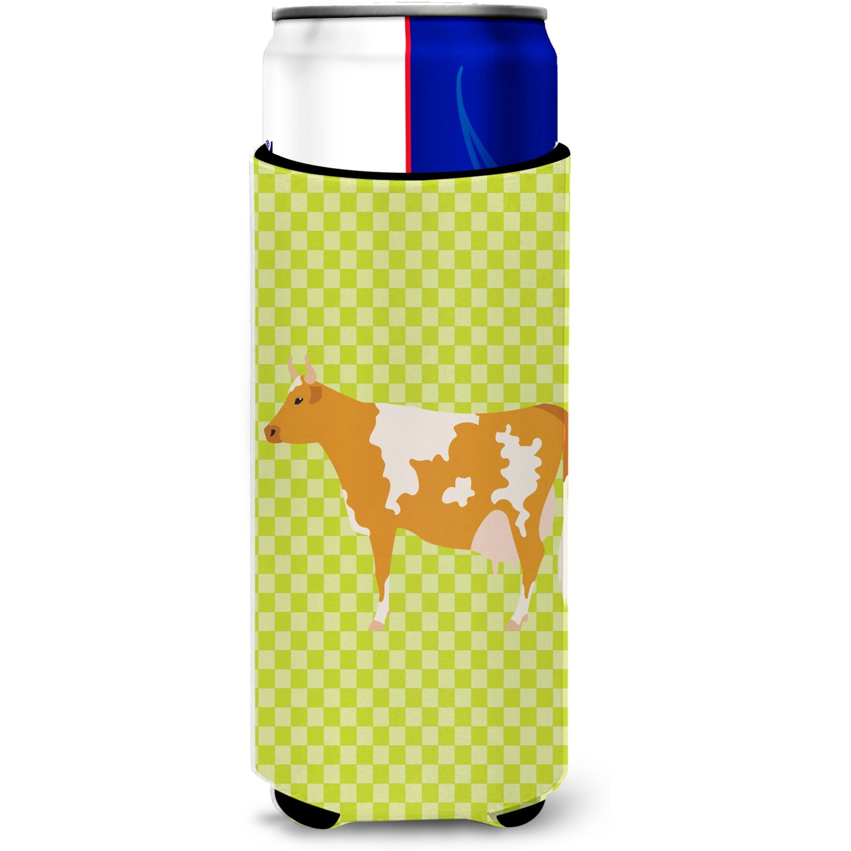 &quotCaroline's Treasures Guernsey Cow Green Decorative Can Hugger, Slim, Multicolor"