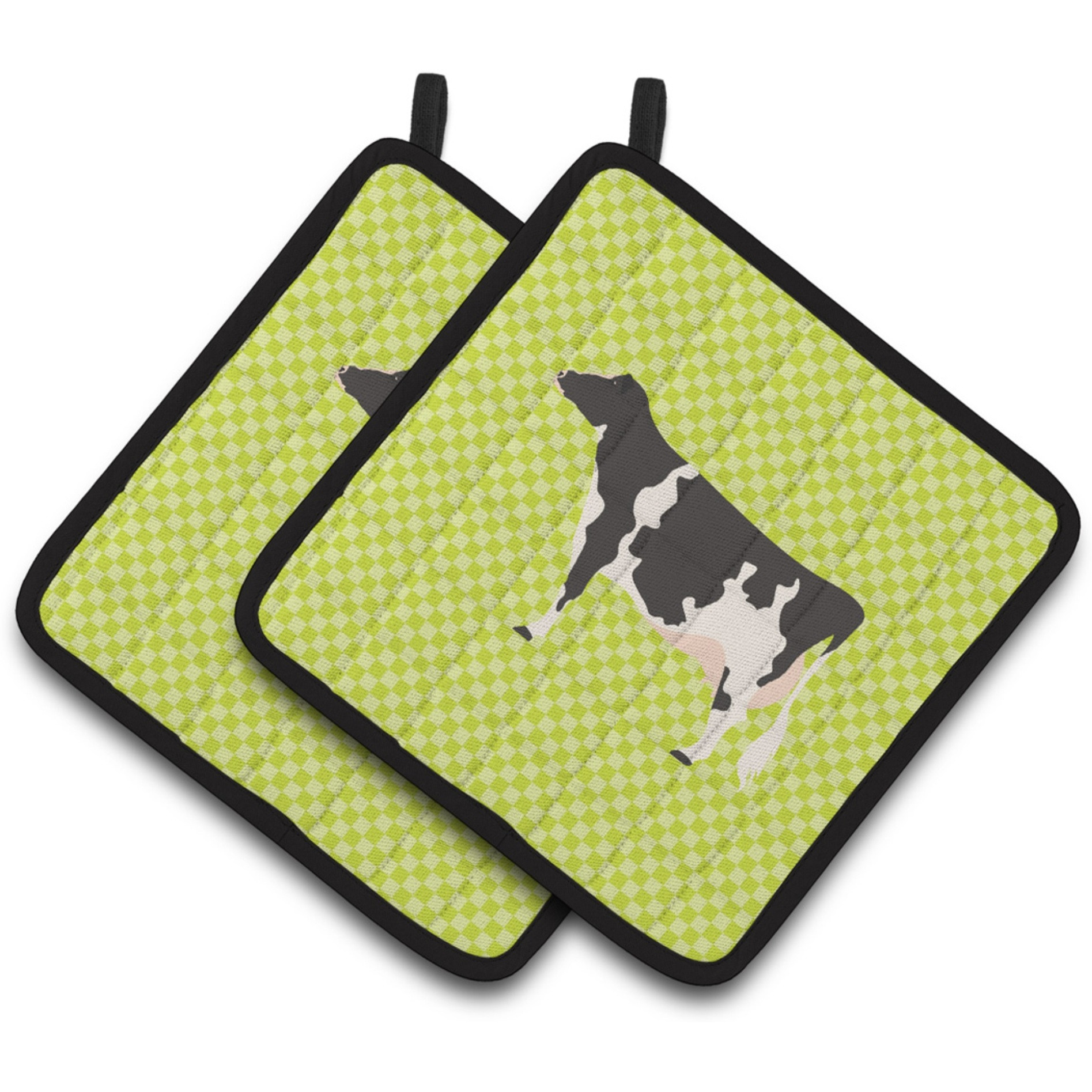 &quotCaroline's Treasures Holstein Cow Green Decorated Pot Holder, 7.5"" x 7.5"""