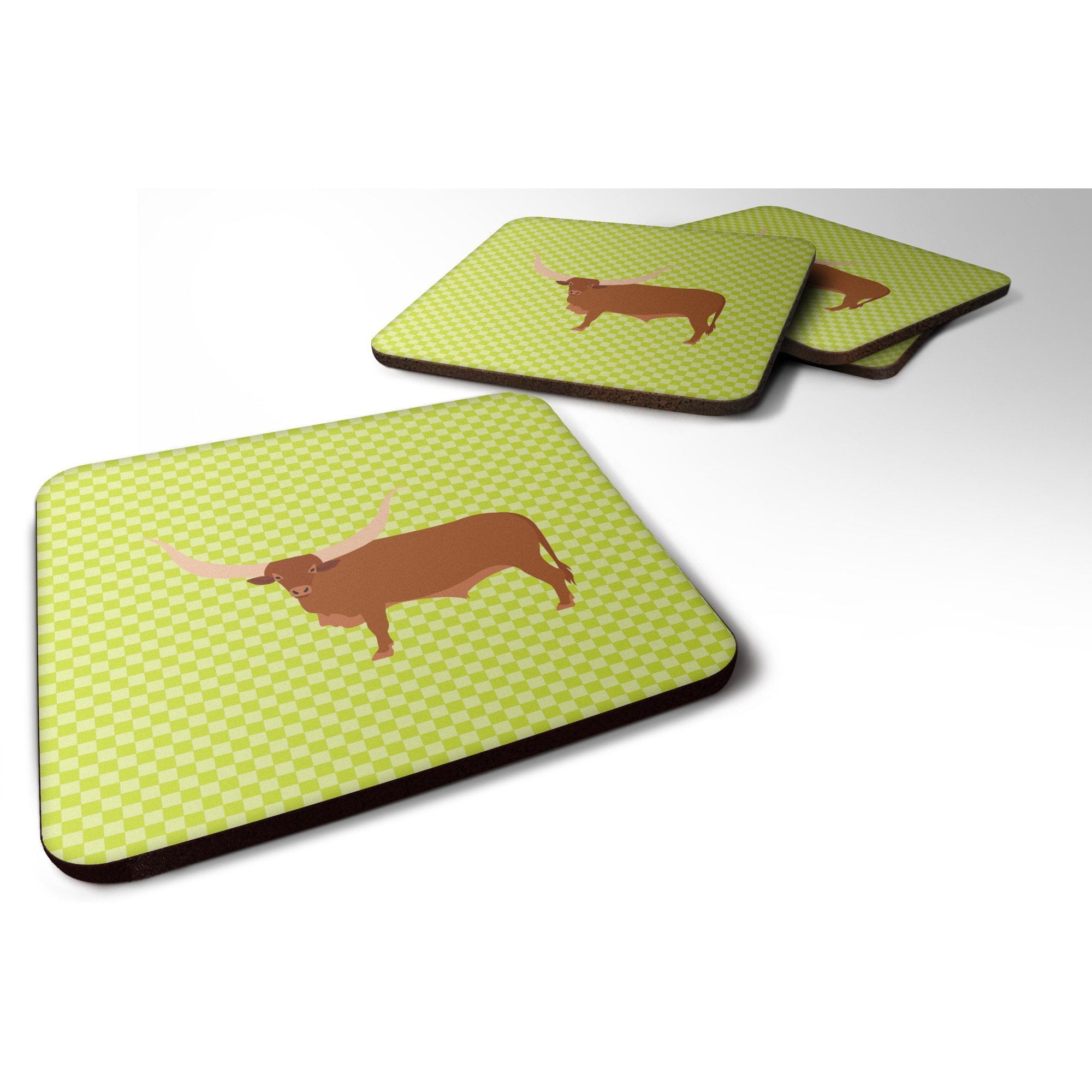 &quotCaroline's Treasures Ankole-Watusu Cow Green Decorative coasters, 3.5, Multicolor"