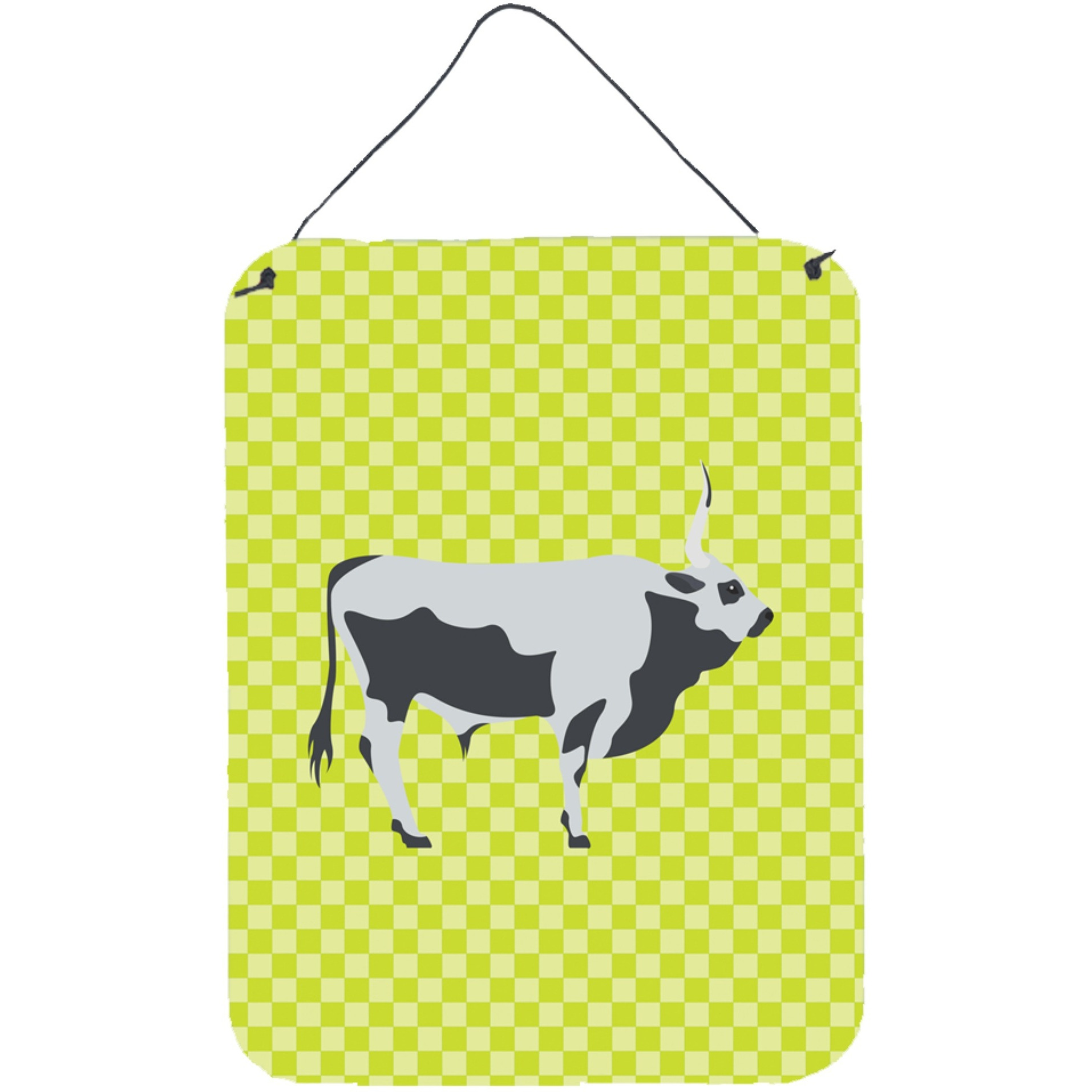 &quotCaroline's Treasures Hungarian Grey Steppe Cow Green Metal Print, 16hx12w, Multicolor"